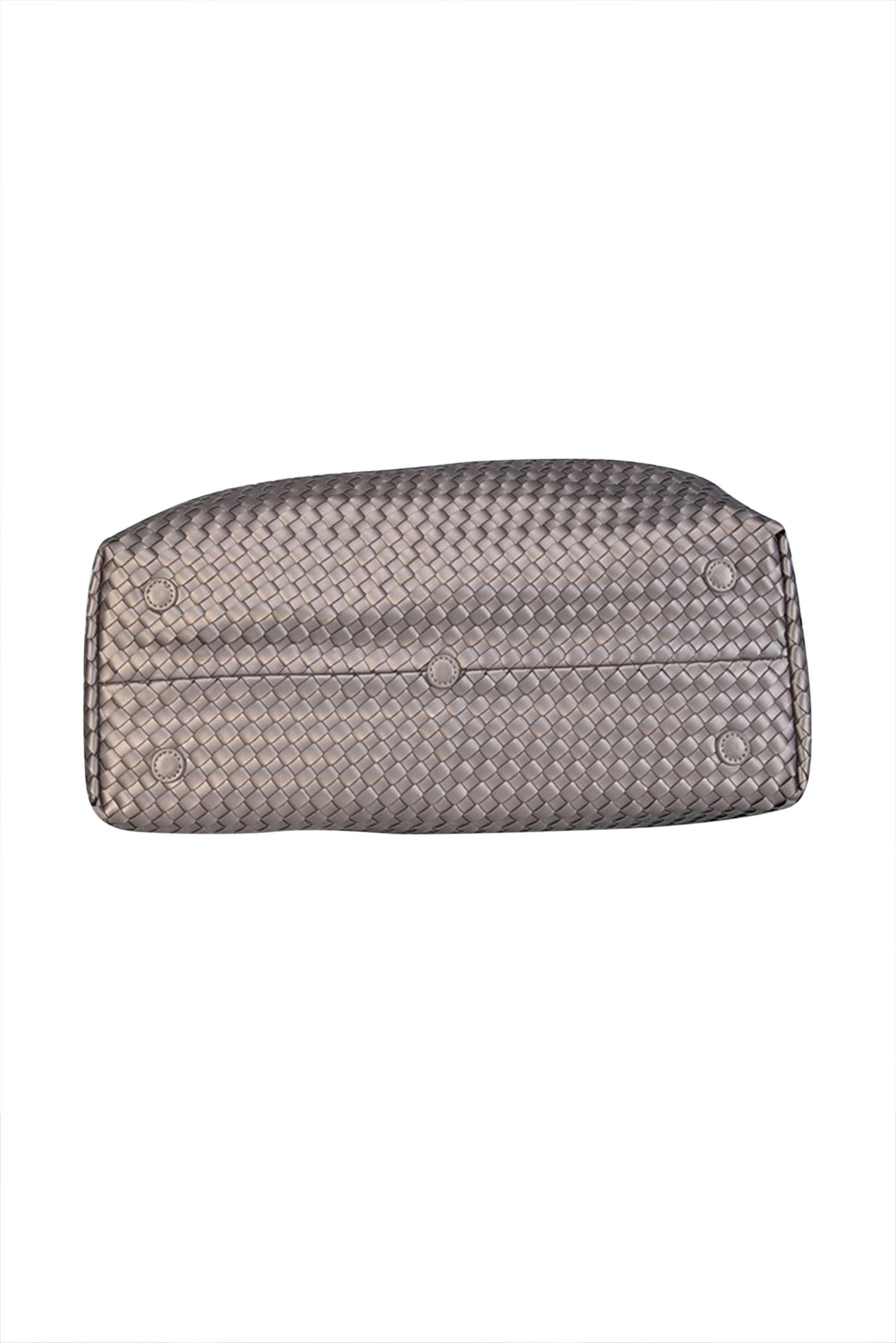 Naghedi Metallic Taupe Woven Large Tote - Fashionable Essential