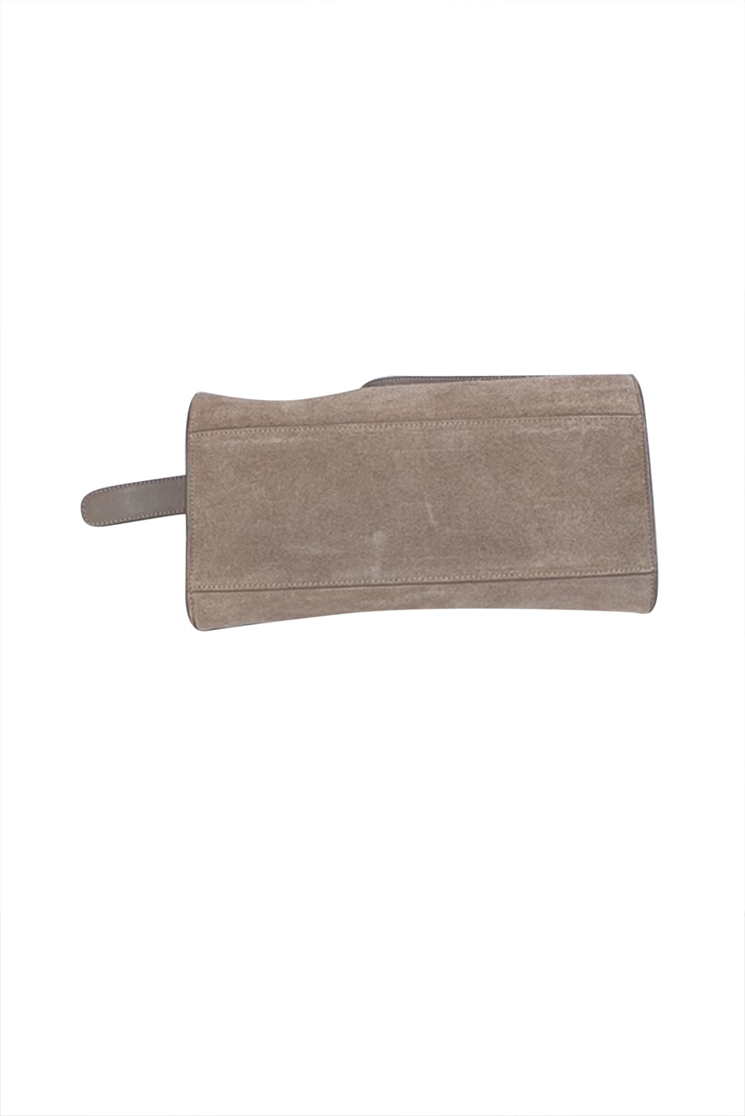 Cuyana's Stunning Taupe Suede Double Loop Crossbody Bag