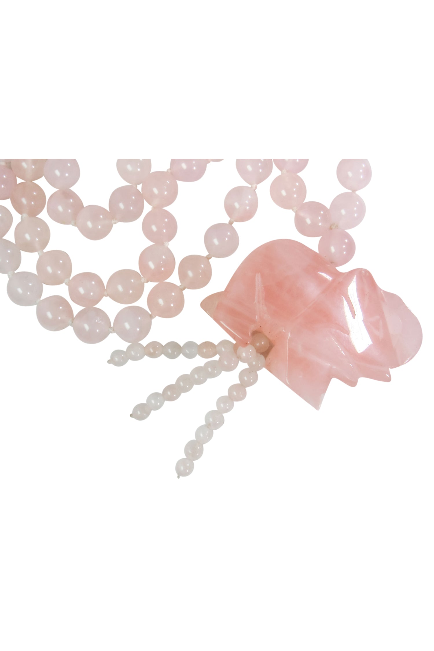 Gorgeous Pink Jade Elephant Pendant Statement Necklace