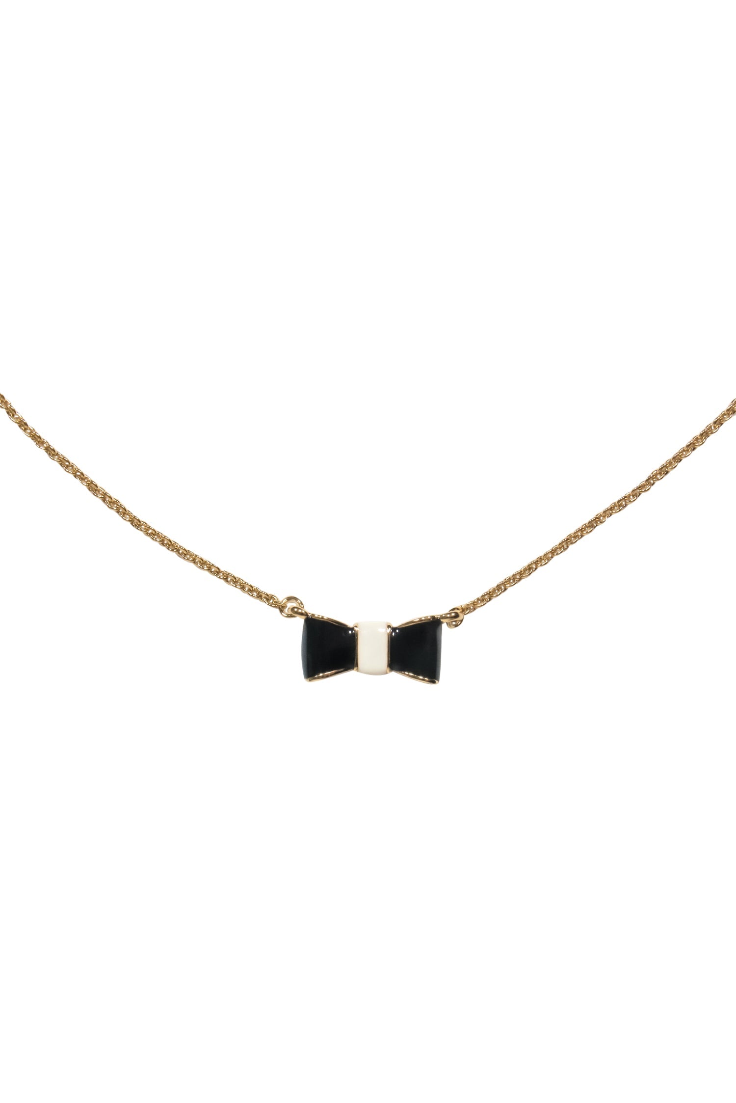 Kate Spade - Glamorous Gold, Black & White Bow Statement Necklace