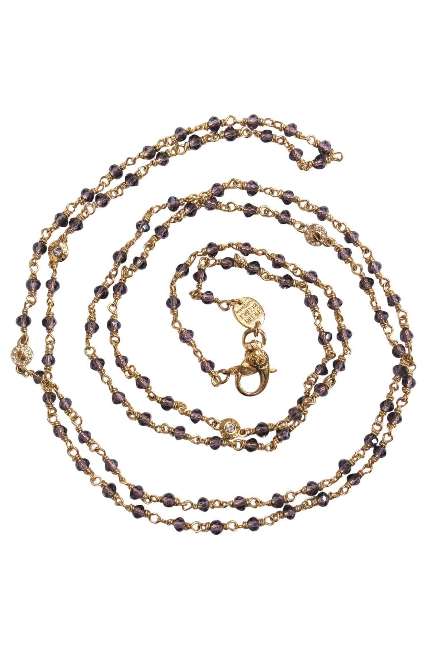 Henri Bendel's Stunning Gold Chain Necklace with Purple Jewels