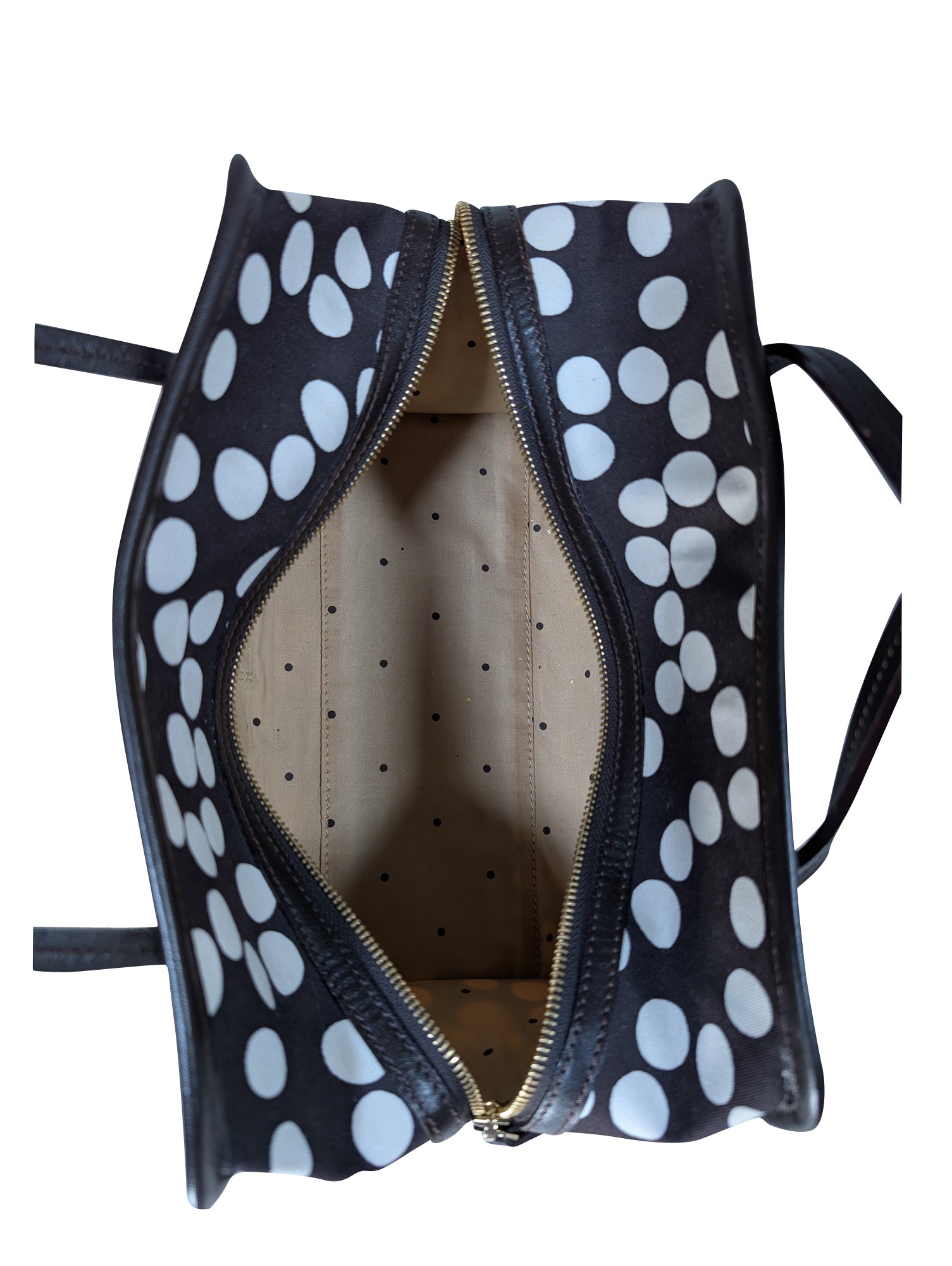 Kate Spade - Irresistible Brown & White Polka Dot Print Shoulder Bag