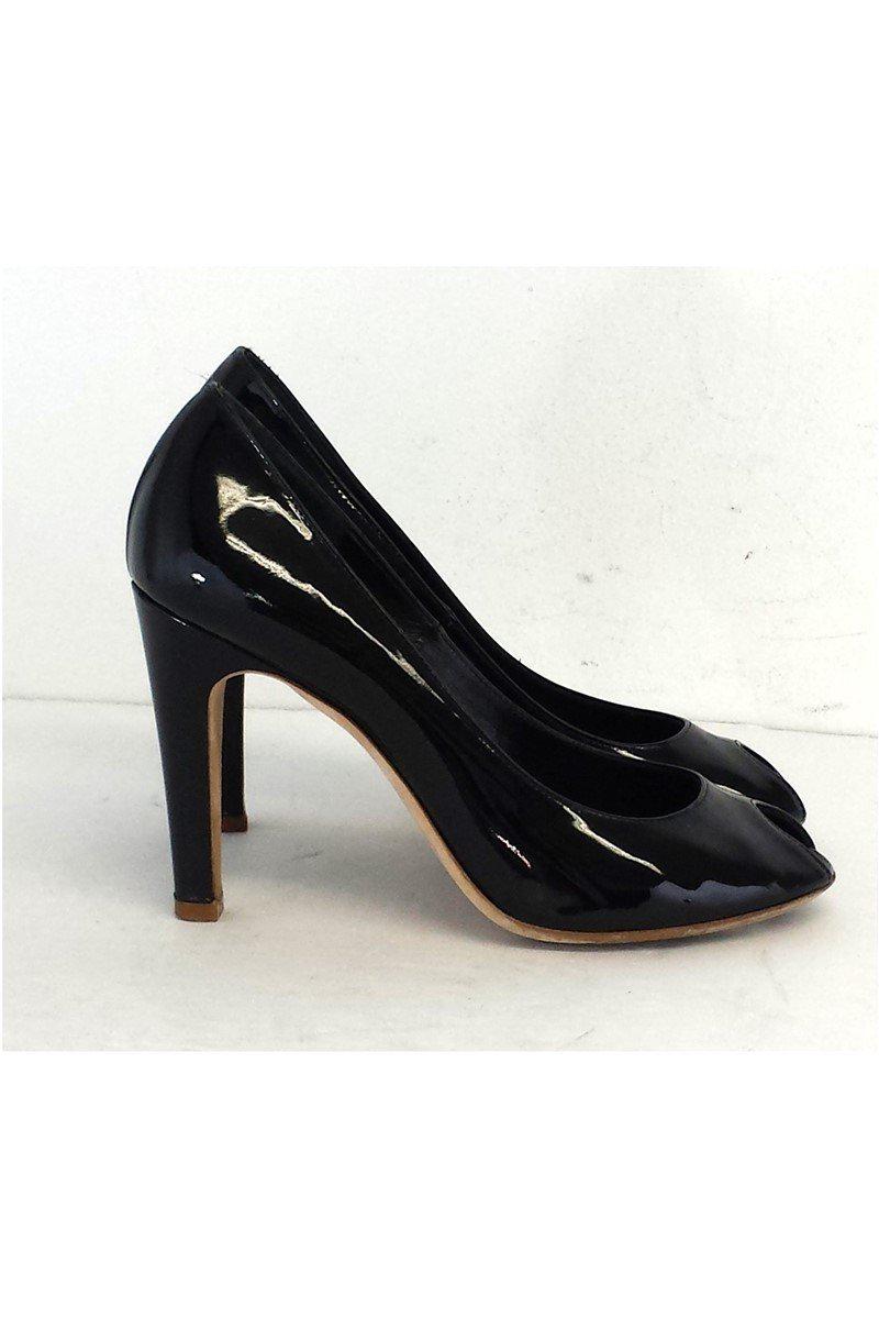 Marc by Marc Jacobs - Stunning Black Patent Leather Peep Toe Pumps, Size 6!