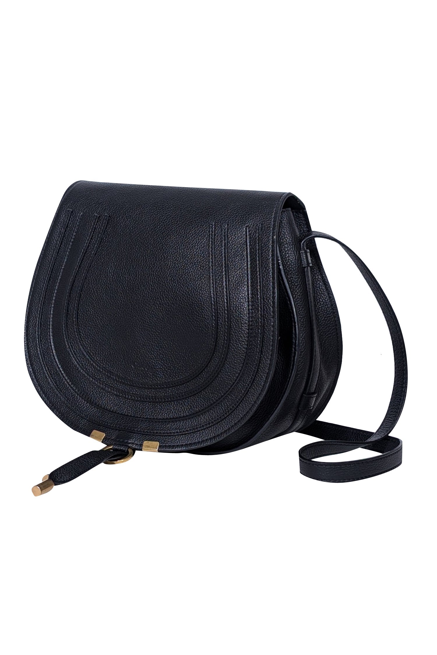 Chloe Marcie Medium Crossbody Bag - Stunning Black Grained Leather