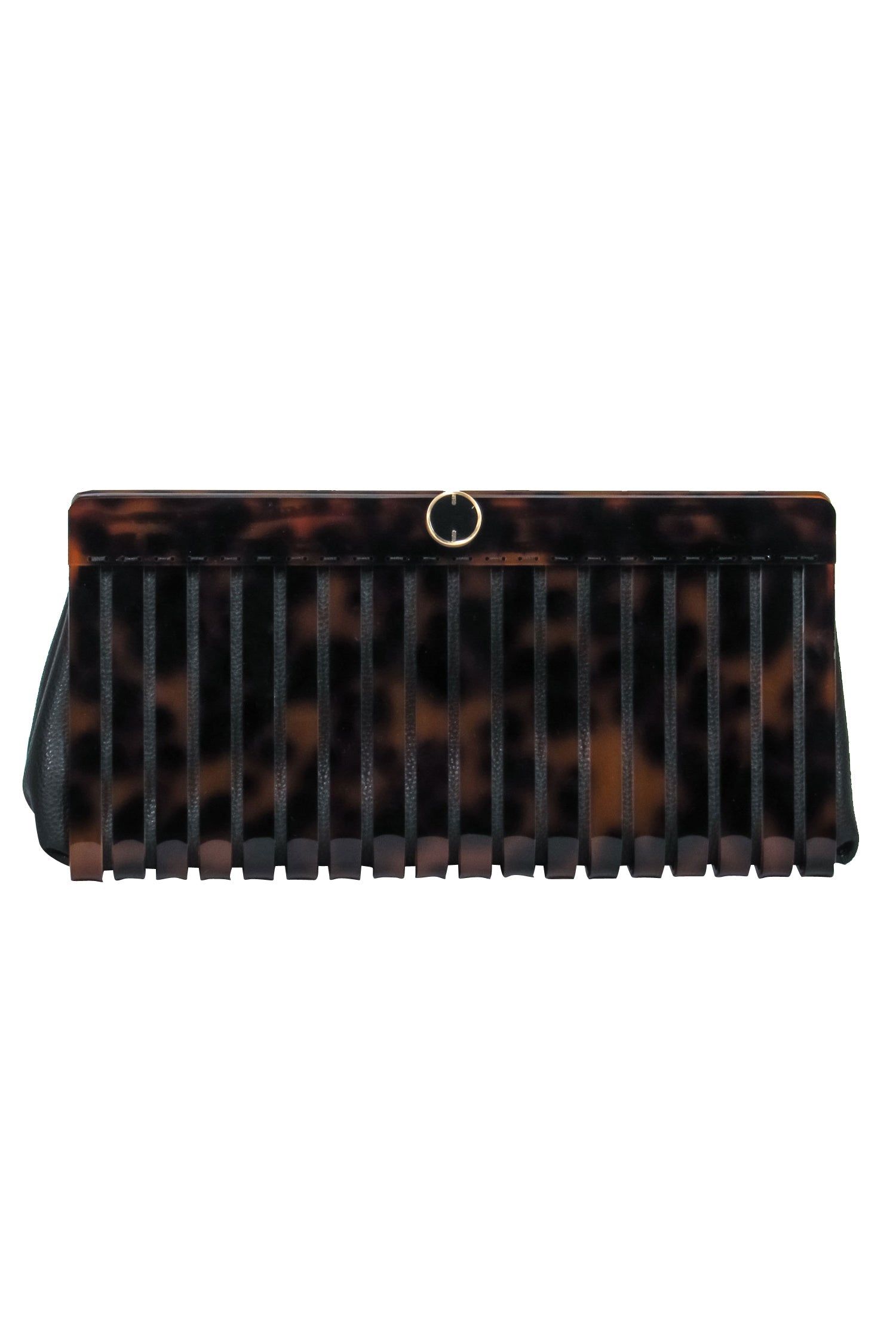 Cult Gaia's Stunning Brown Tortoise Shell Iris Acrylic Snap Clutch