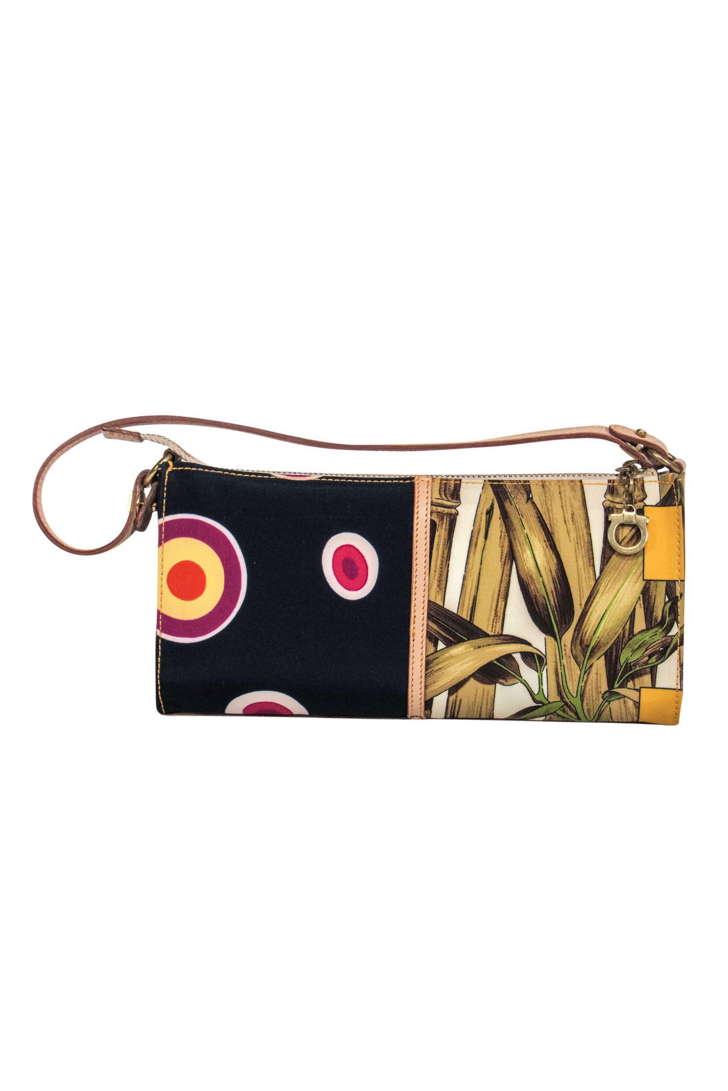 Ferragamo - Exquisite Ivory & Multicolored Safari Print Mini Handbag