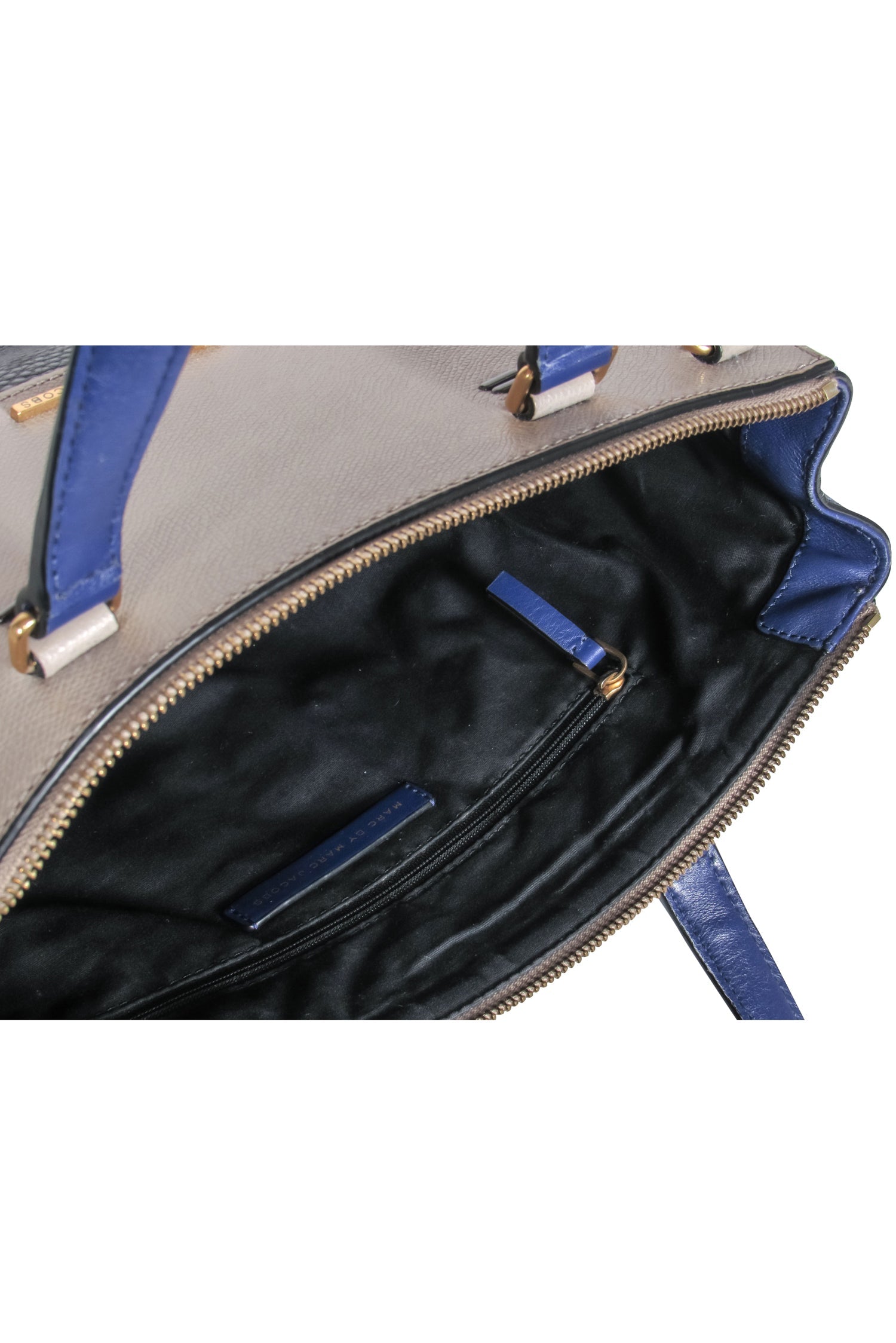 Marc by Marc Jacobs - Stunning Tan, Black & Blue Color Block Convertible Satchel
