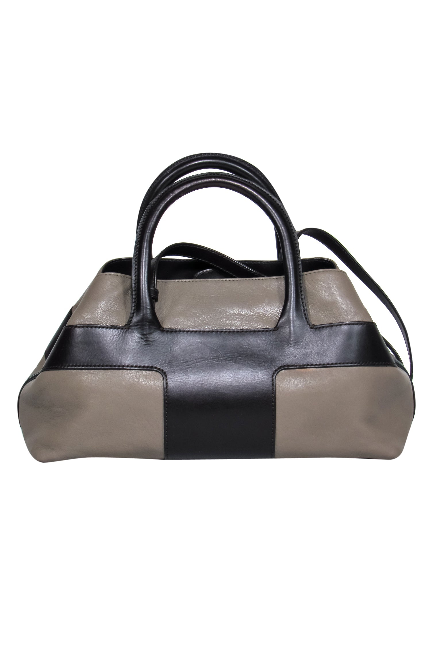 Bally - Stunning Grayish Green & Brown Leather Pina Crossbody Satchel
