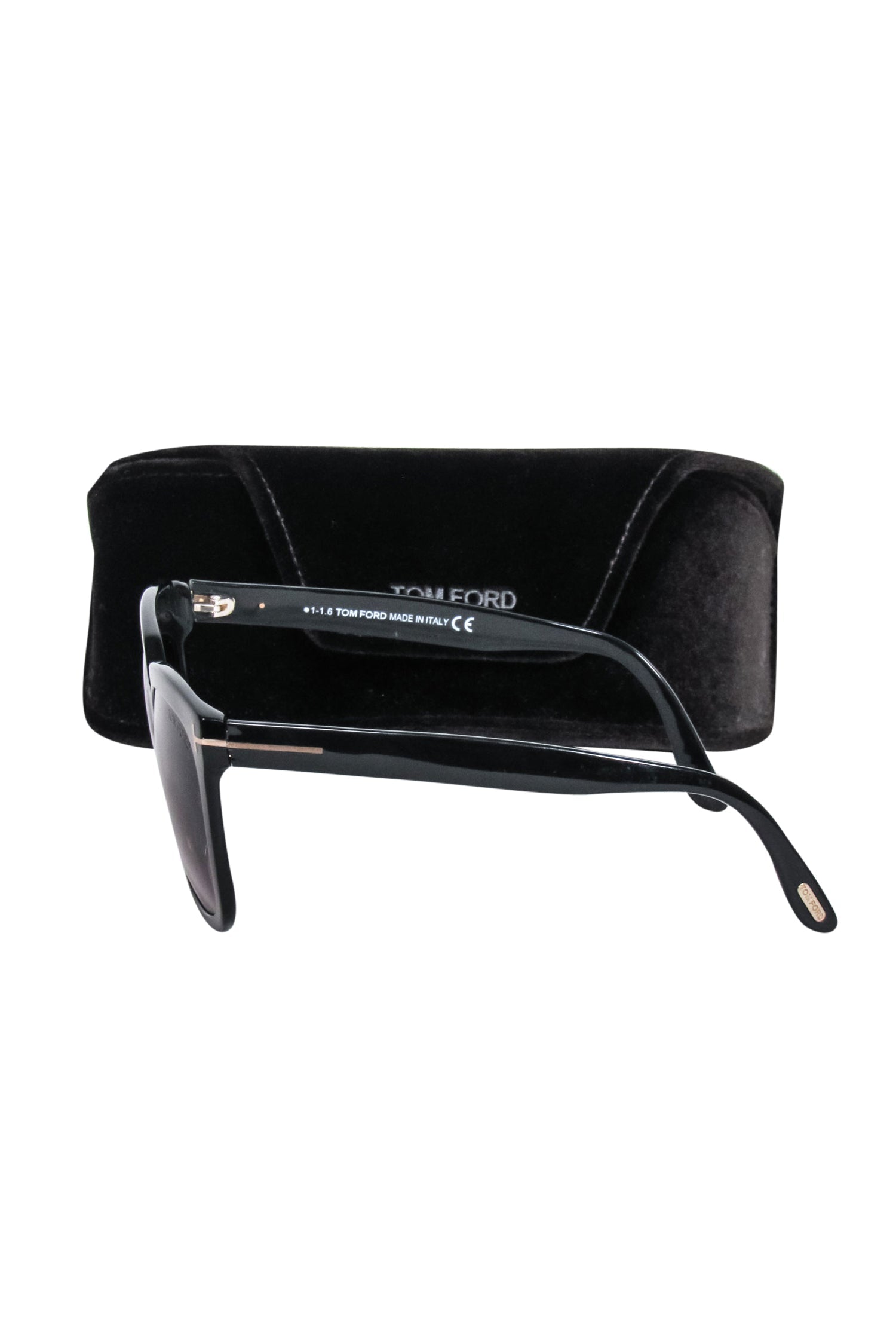 Tom Ford - Stunning Black Large Sunglasses with Brown Ombre Lenses