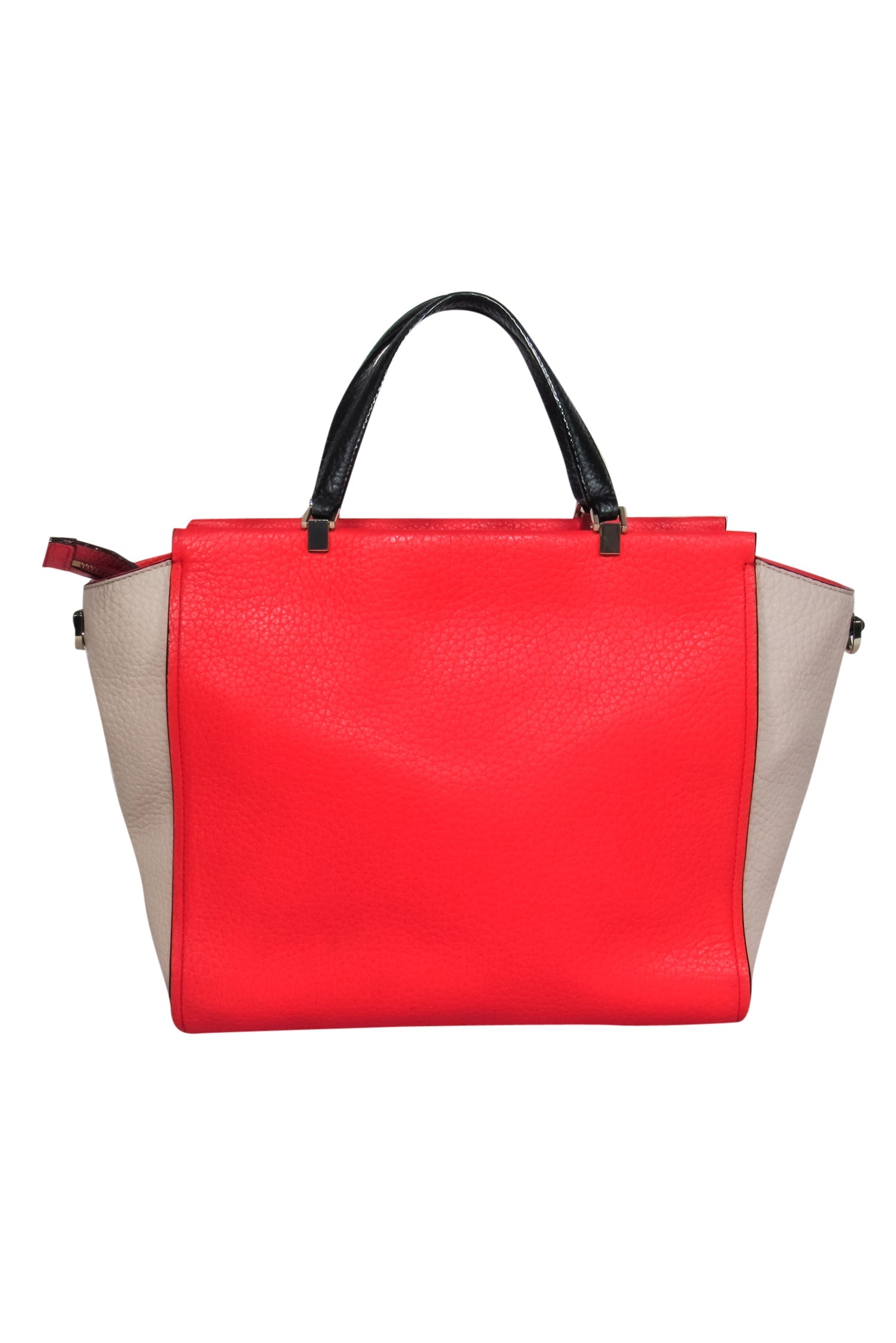 Kate Spade Neon Coral, Beige & Black Colorblock Handbag - A Splash of Fun!