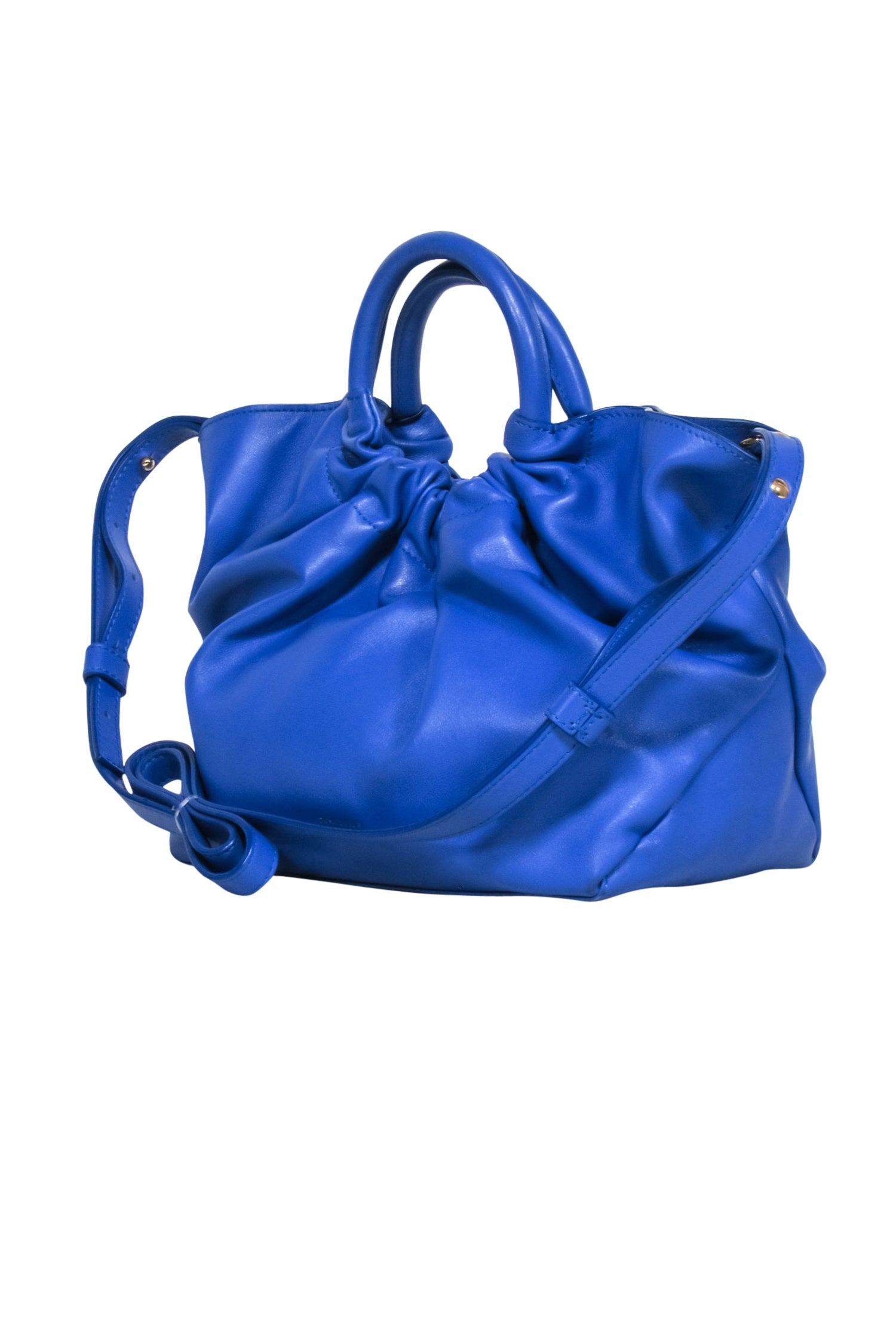 Demellier London - Royal Blue Enchanting Ruched Top Mini Handbag