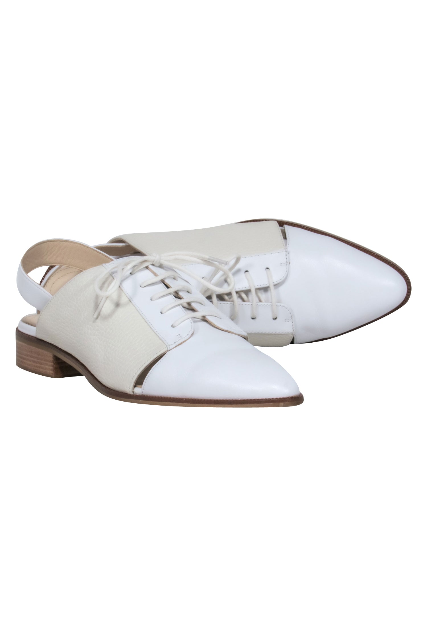 Jil Sander - Stunning Ivory & White Leather Slingback Oxfords in Size 9