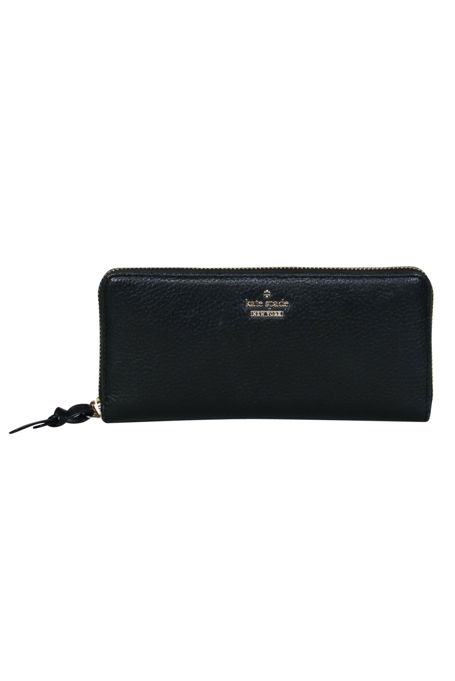 Kate Spade's Stunning Black Pebbled Leather Zip-Around Wallet