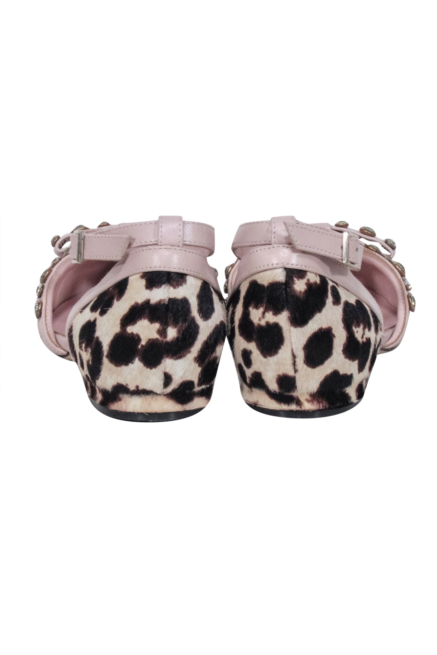 Kate Spade Leopard Print Flats with Jeweled Bow Straps - Size 6, Beige, Brown & Black