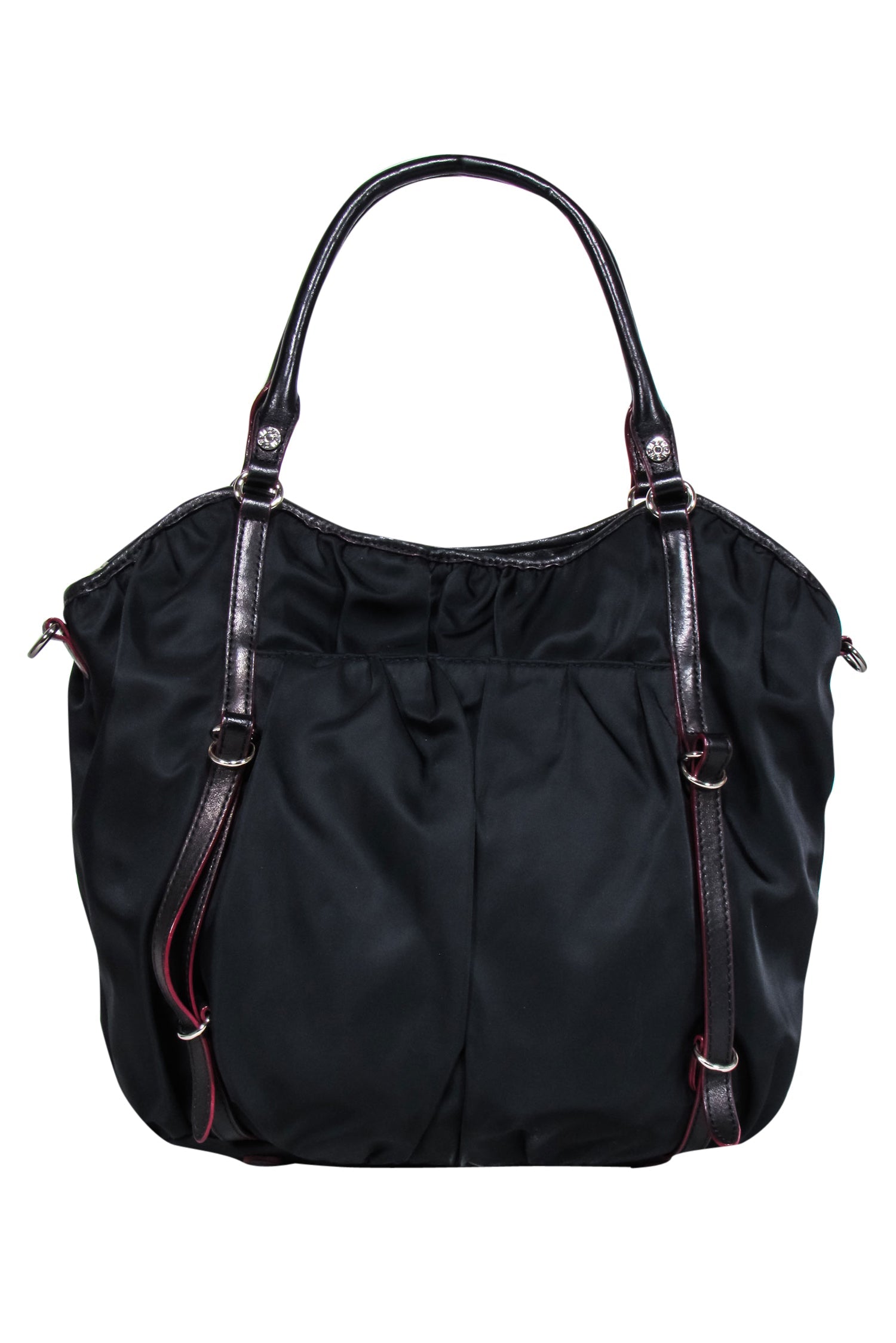 MZ Wallace - Stylish Black Nylon Satchel Bag with Detachable Strap