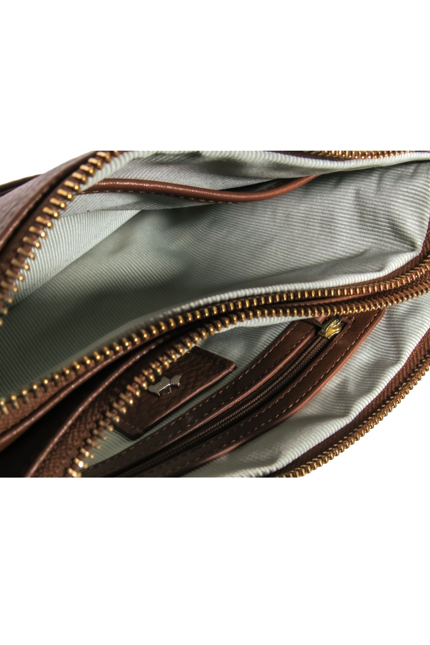 Radley London - Stylish Brown Leather Triple Compartment Crossbody Bag