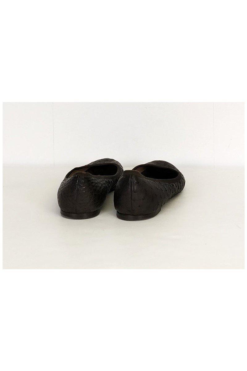 Giuseppe Zanotti's Stunning Brown Embossed Flats - Size 8.5