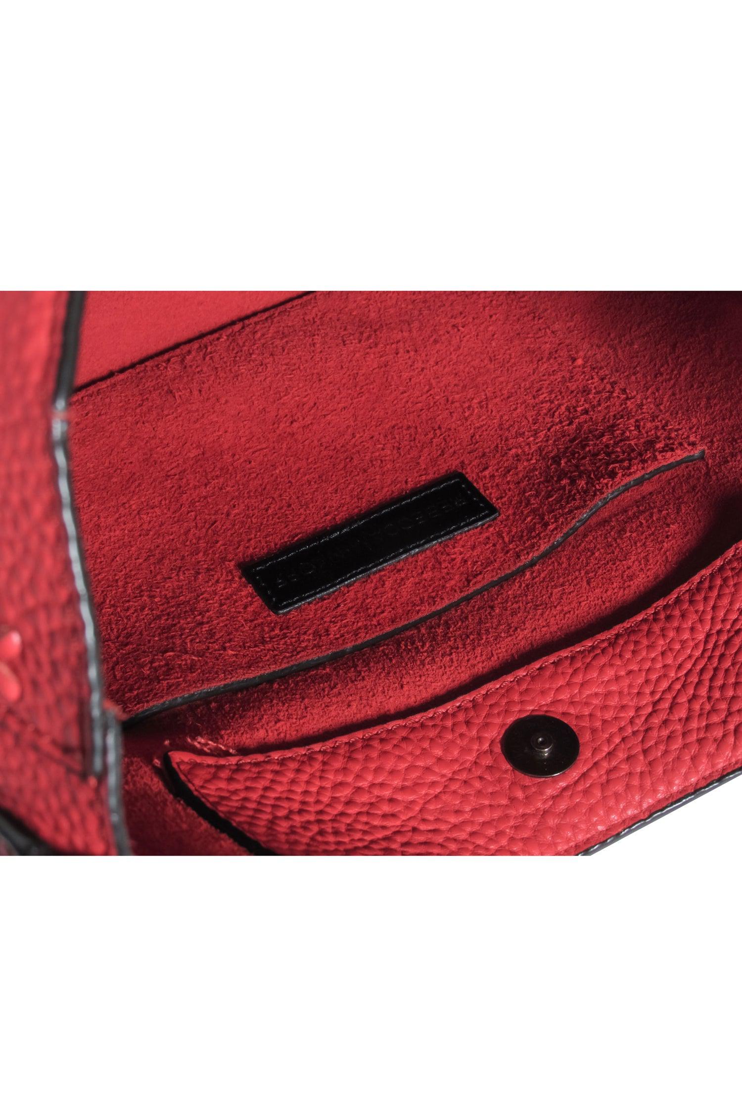 Rebecca Minkoff's Stunning Red Pebbled Leather Large Shoulder Bag - Make a Statement!