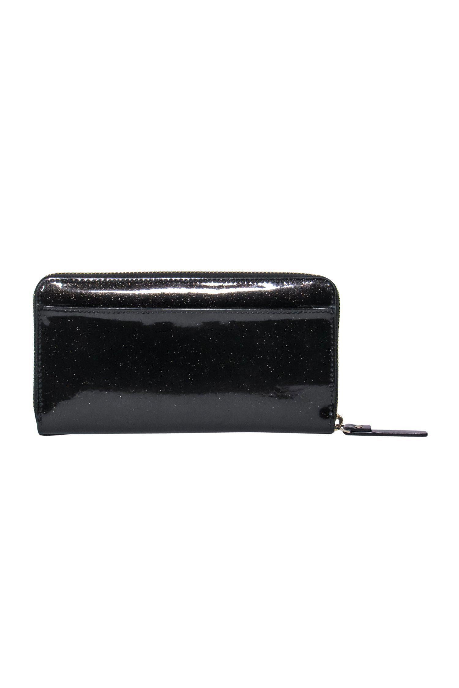 Kate Spade's Glittering Black Patent Zip-Around Wallet