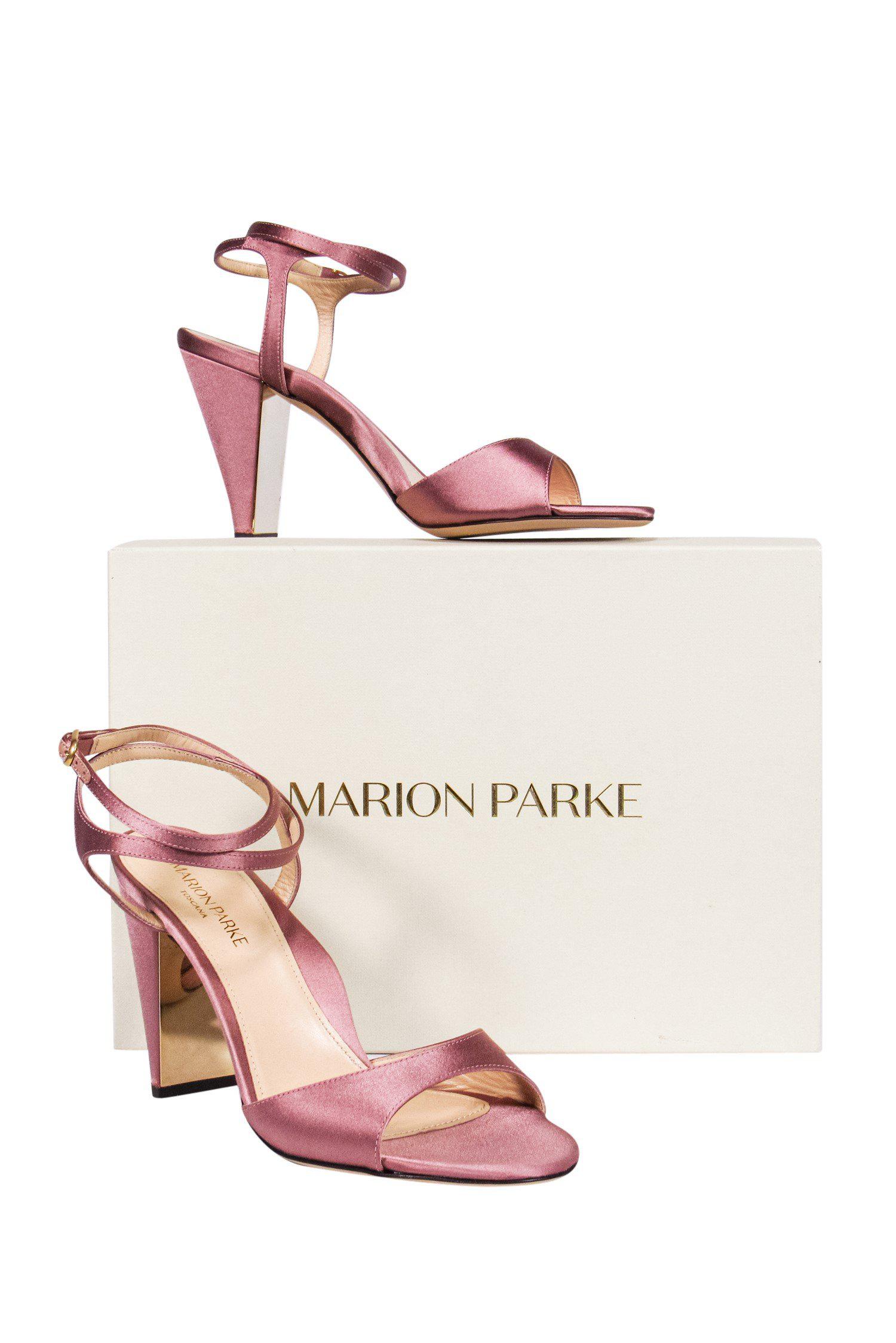Marion Parke - Enchanting Blush Pink Satin Loretta Heels in Size 8.5