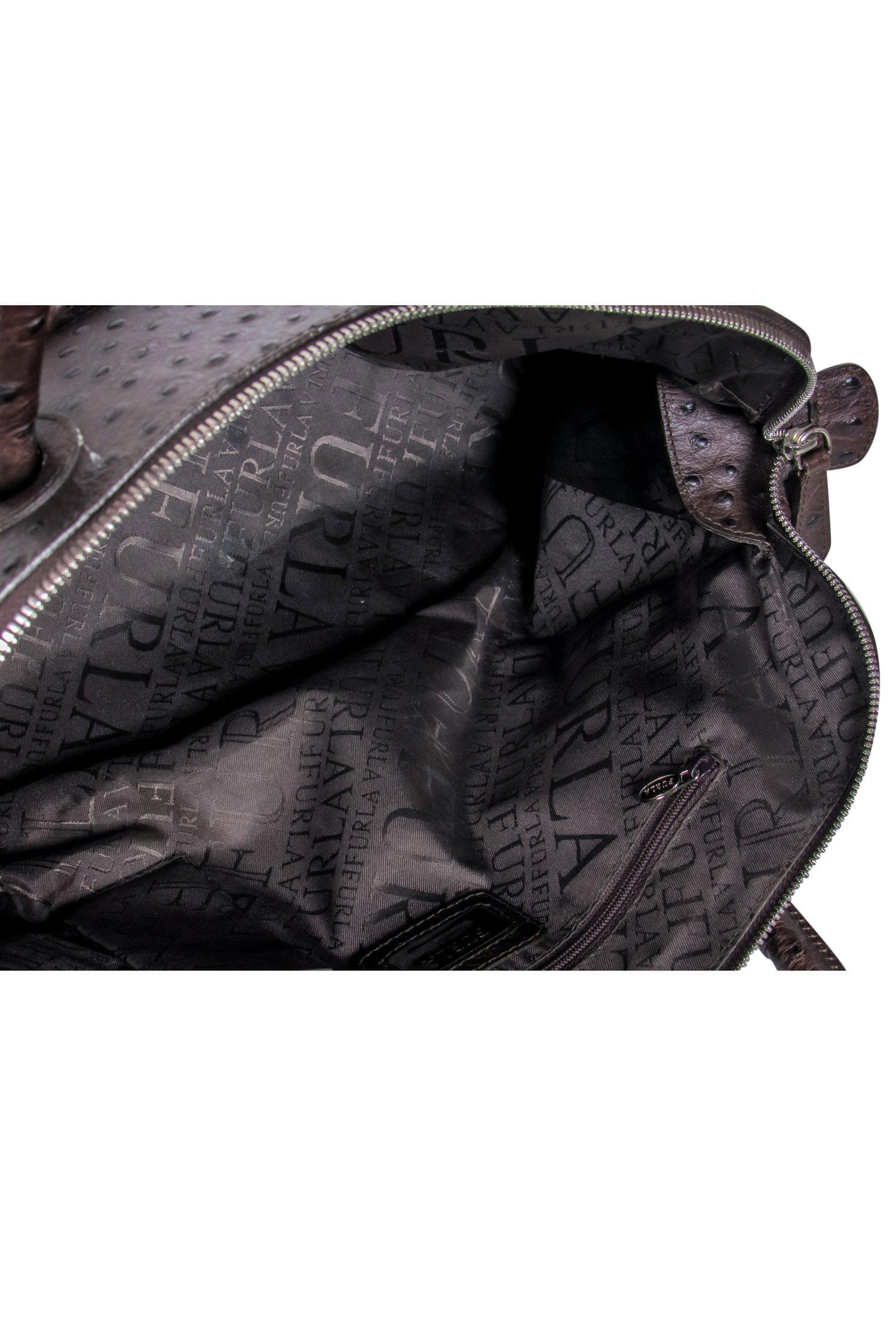 Furla - Stunning Brown Ostrich Embossed Large Satchel Handbag
