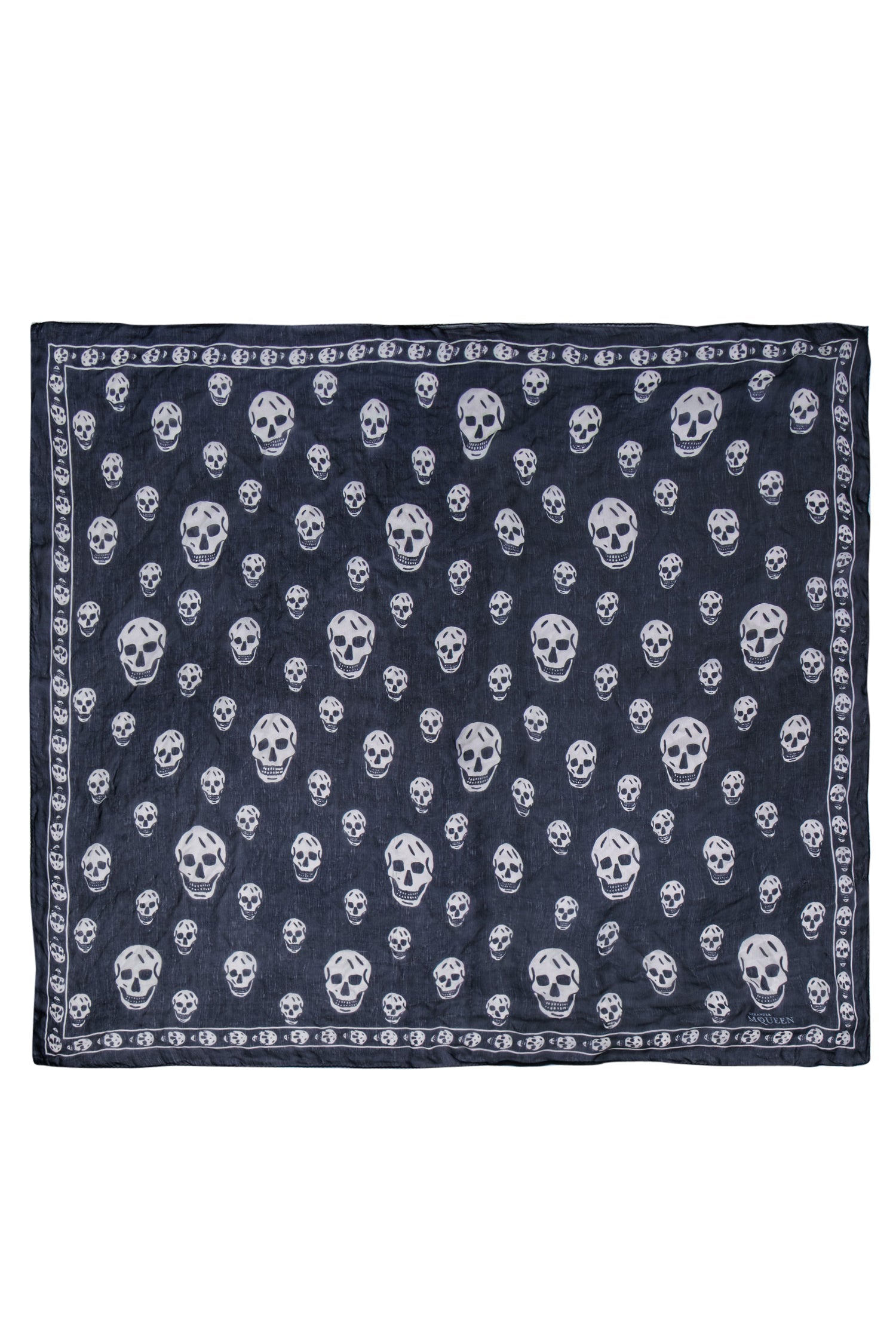Alexander McQueen Navy & White Skull Print Scarf: A Must-Have Gothic Accessory
