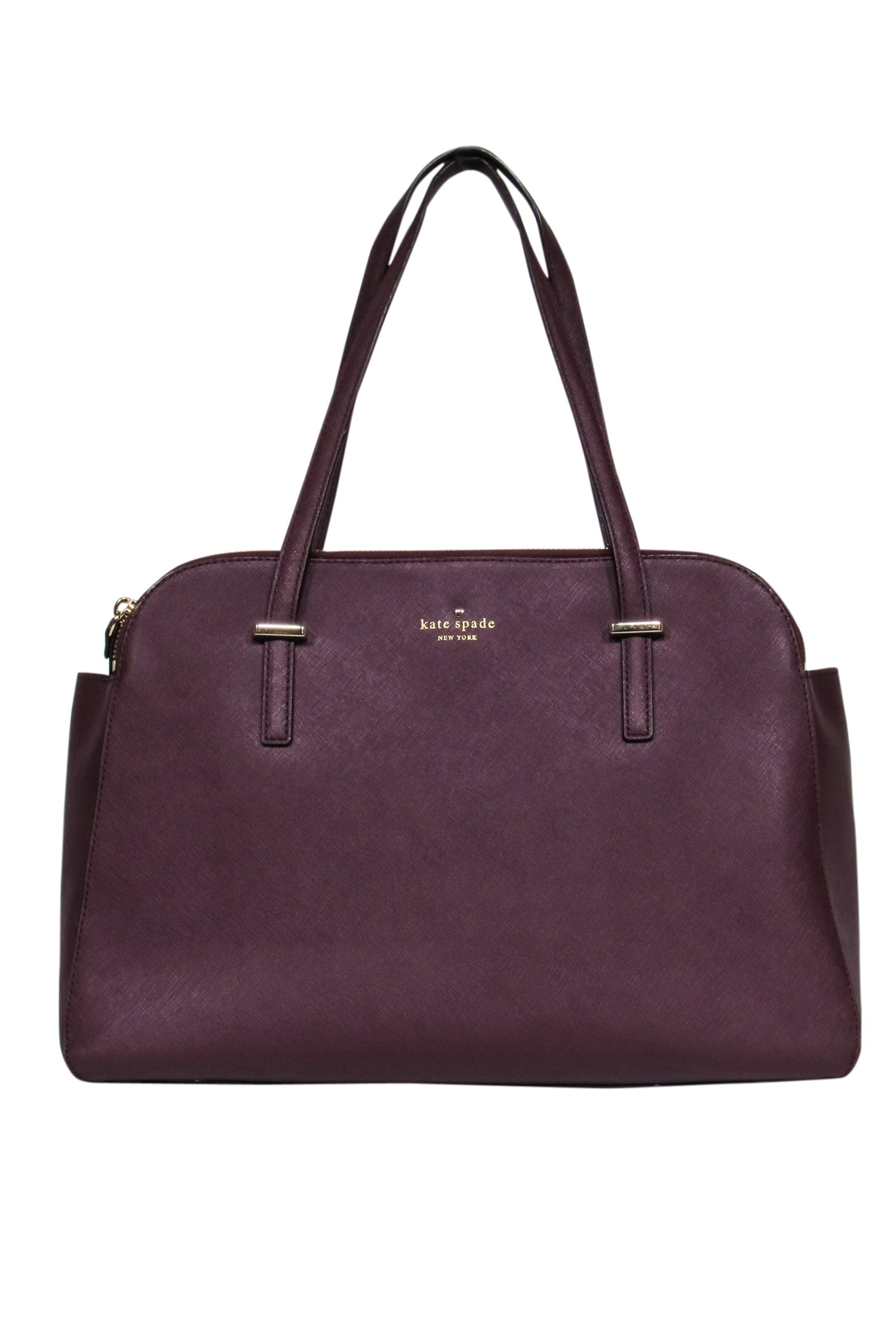 Kate Spade Luxury Burgundy Double Zipper Large Tote Bag - A Must - Have for Work!