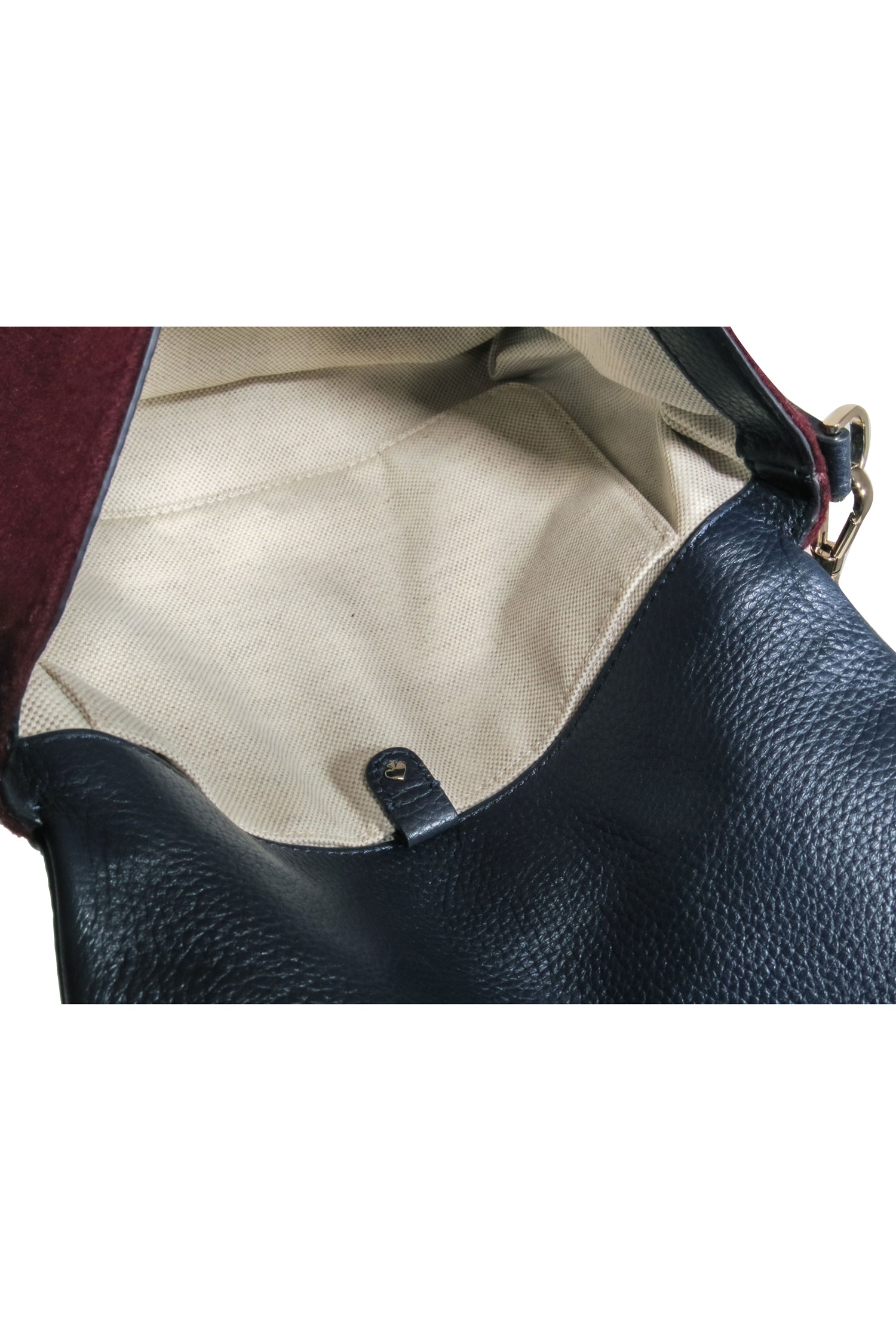 Kate Spade Navy Leather & Maroon Wool Striped Crossbody Bag - A Stylish Office Essential