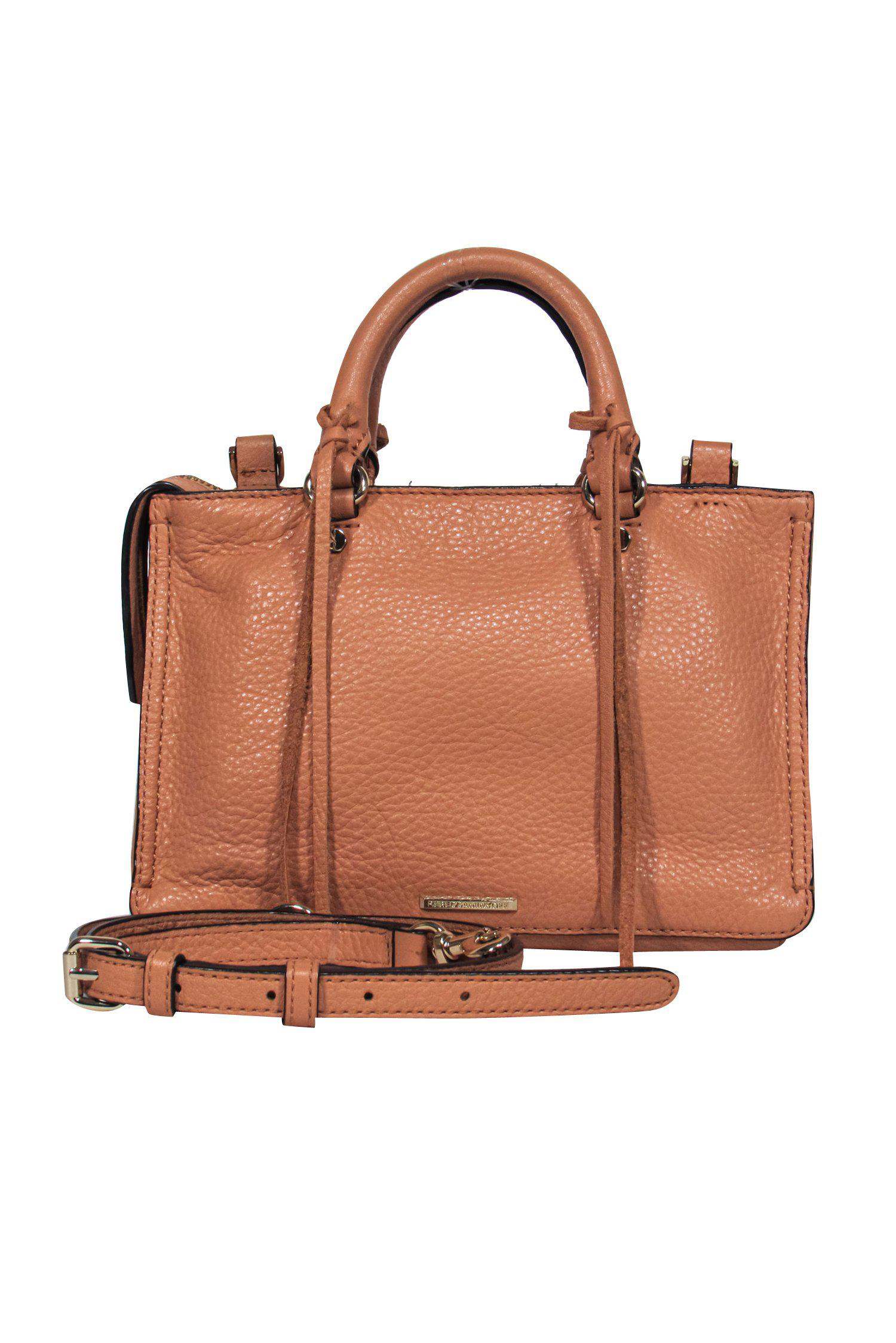Rebecca Minkoff - Chic Small Light Brown Pebbled Leather Tasseled Crossbody