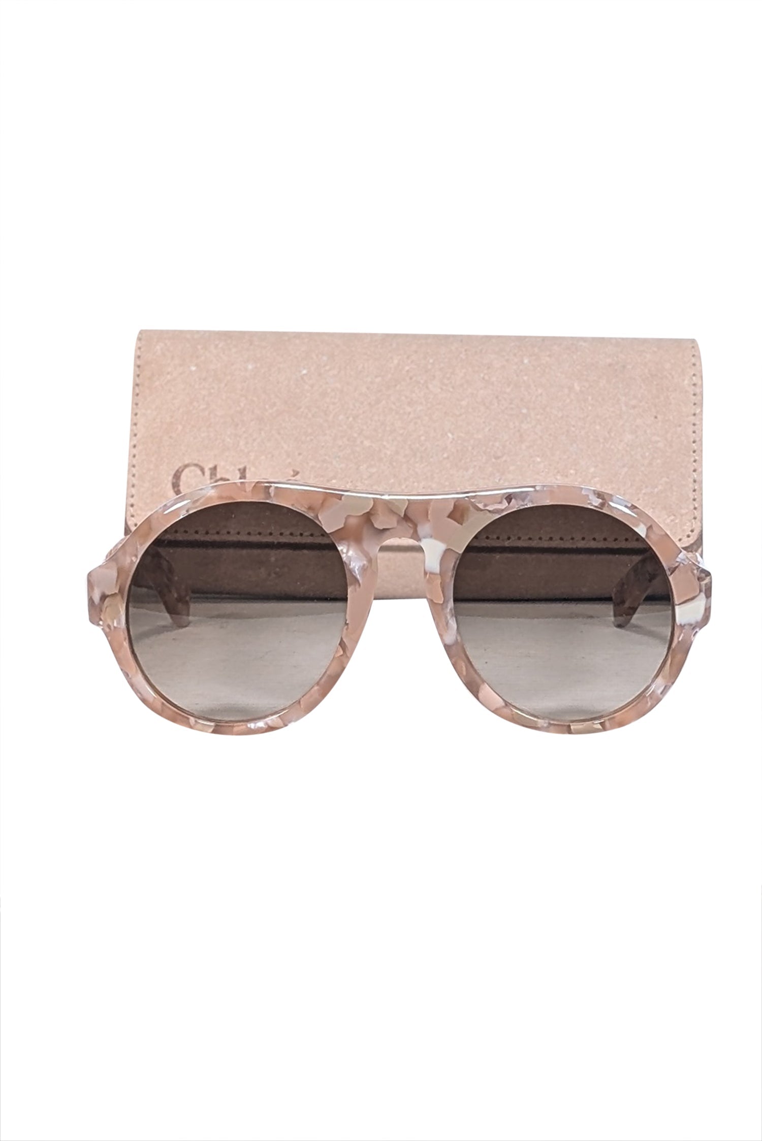 Chloe - Stunning Pink Recycled Acetate Round Sunglasses