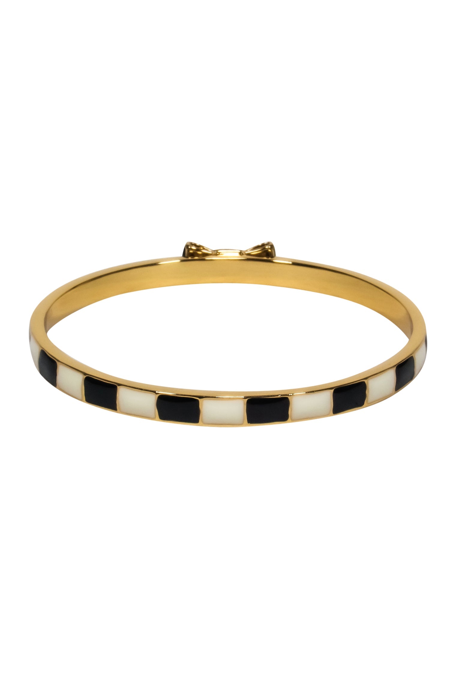 Kate Spade - Stunning Gold, Black & White Striped Bow Bangle