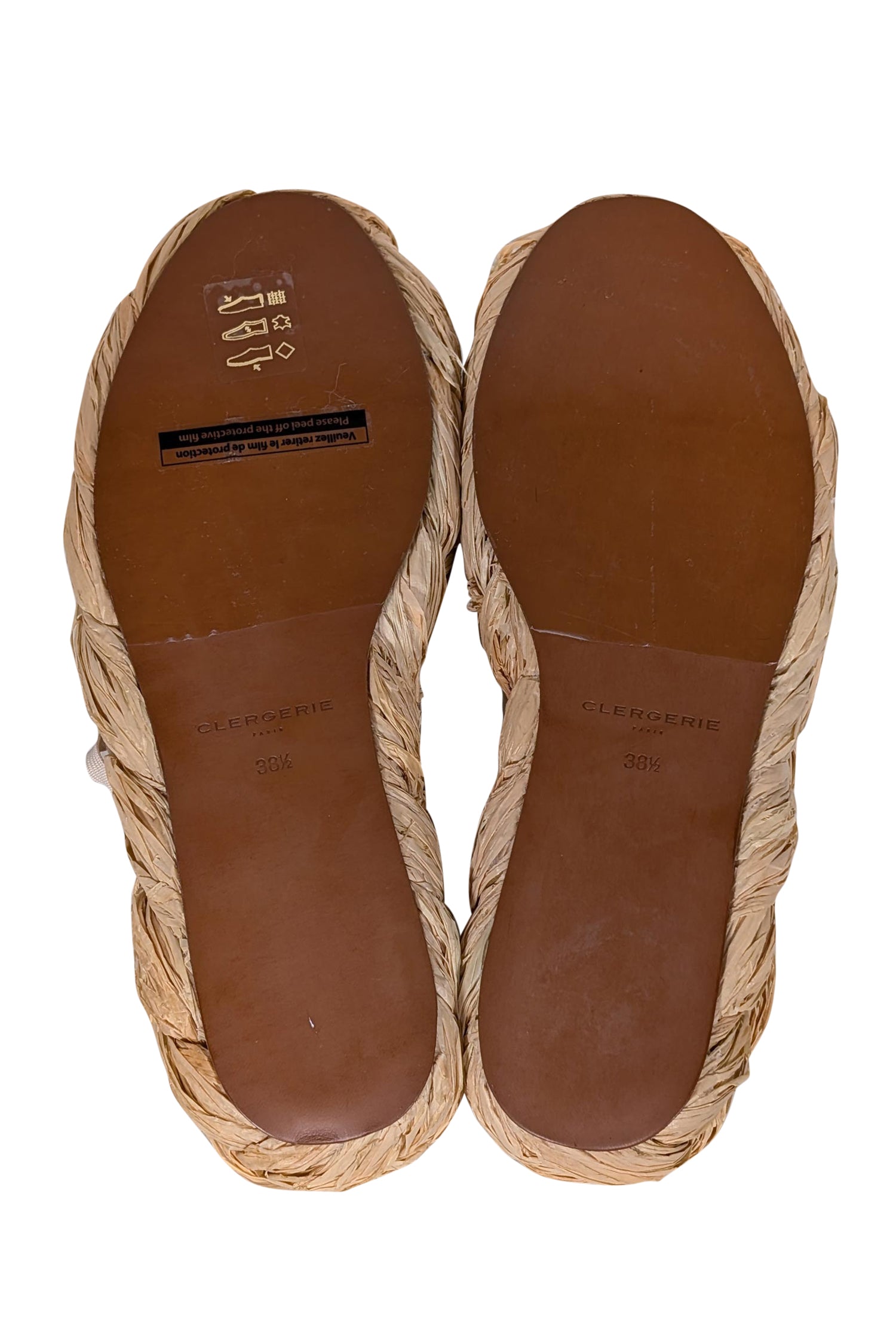 Clergerie Paris - Stunning Beige Leather & Woven Straw Platform Sneakers, Size 8