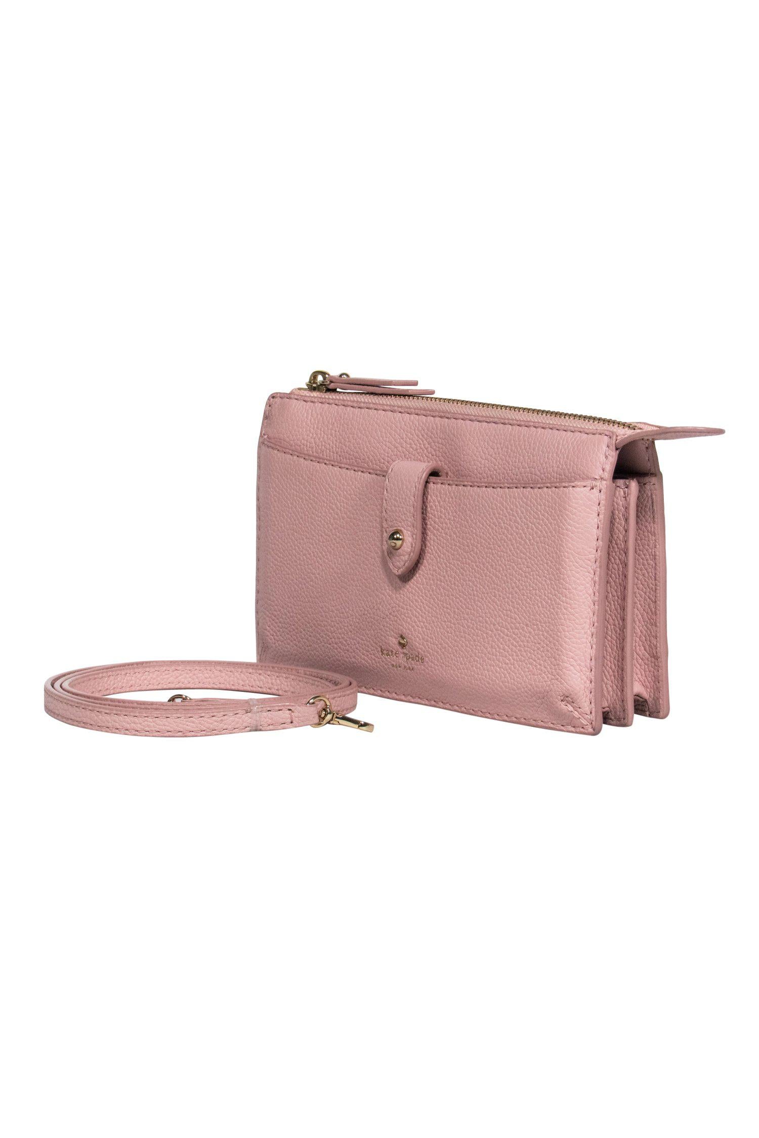Kate Spade Baby Pink Pebbled Leather Crossbody Wallet - The Ultimate Travel Companion