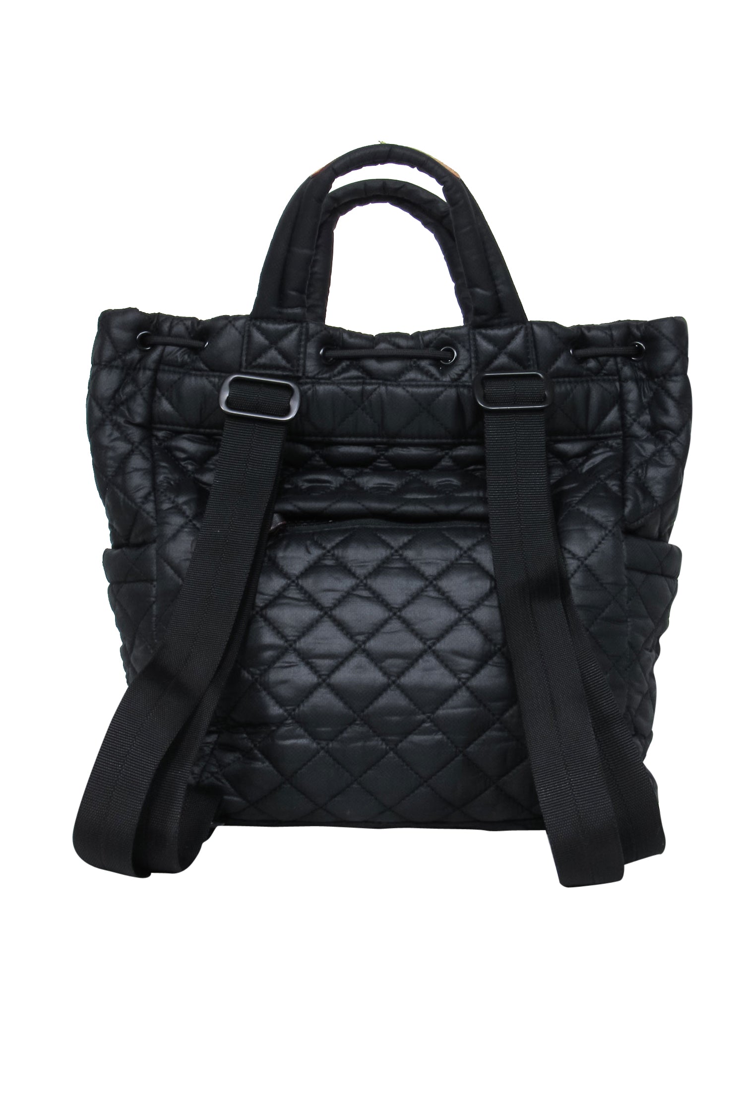 MZ Wallace - Stylish Black Quilted Nylon Drawstring Backpack for Urban Adventures