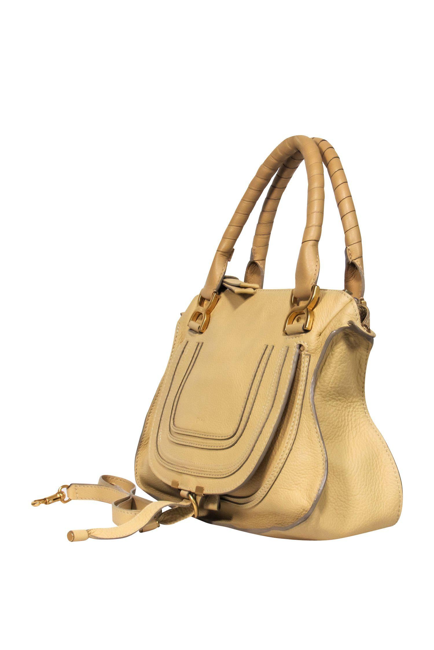 Chloe - Gorgeous Light Yellow Pebbled Leather Marcie Convertible Satchel