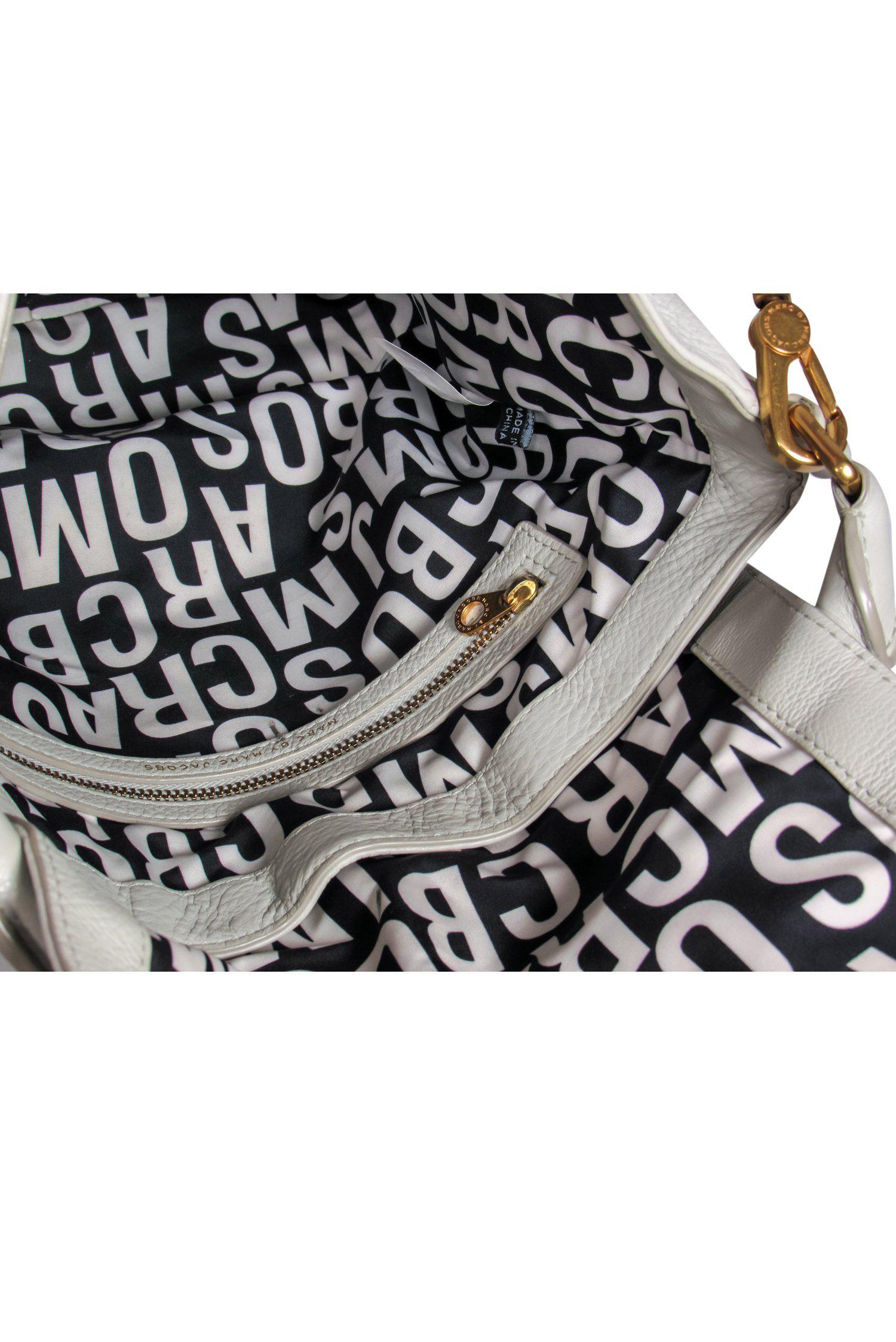Marc by Marc Jacobs Cream Pebbled Leather Convertible Satchel - The Ultimate Chic Accessory