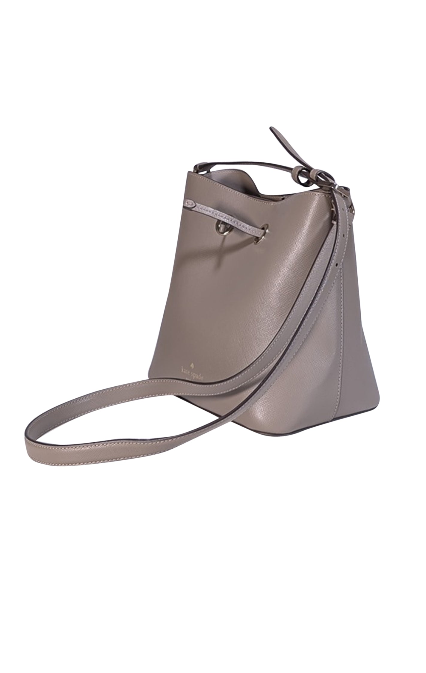 Kate Spade's Charming Grey Leather Bucket Bag