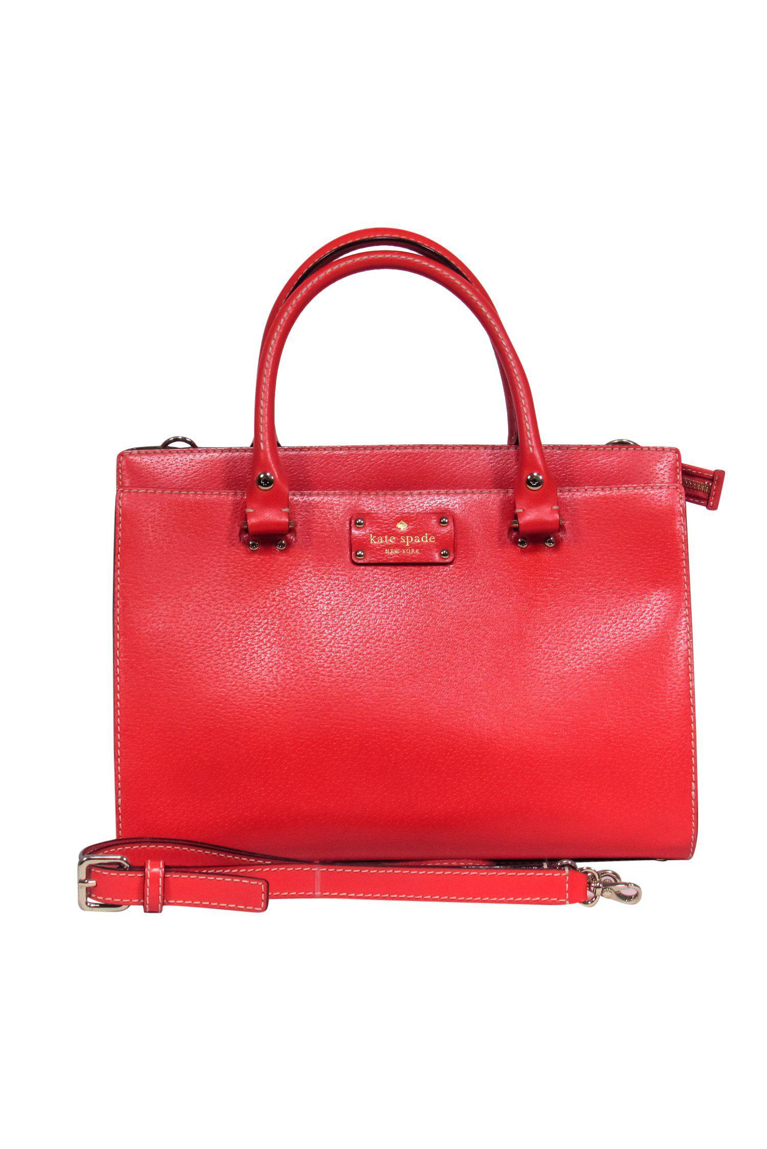Kate Spade Red Convertible Structured Satchel: A Ravishing Leather Beauty