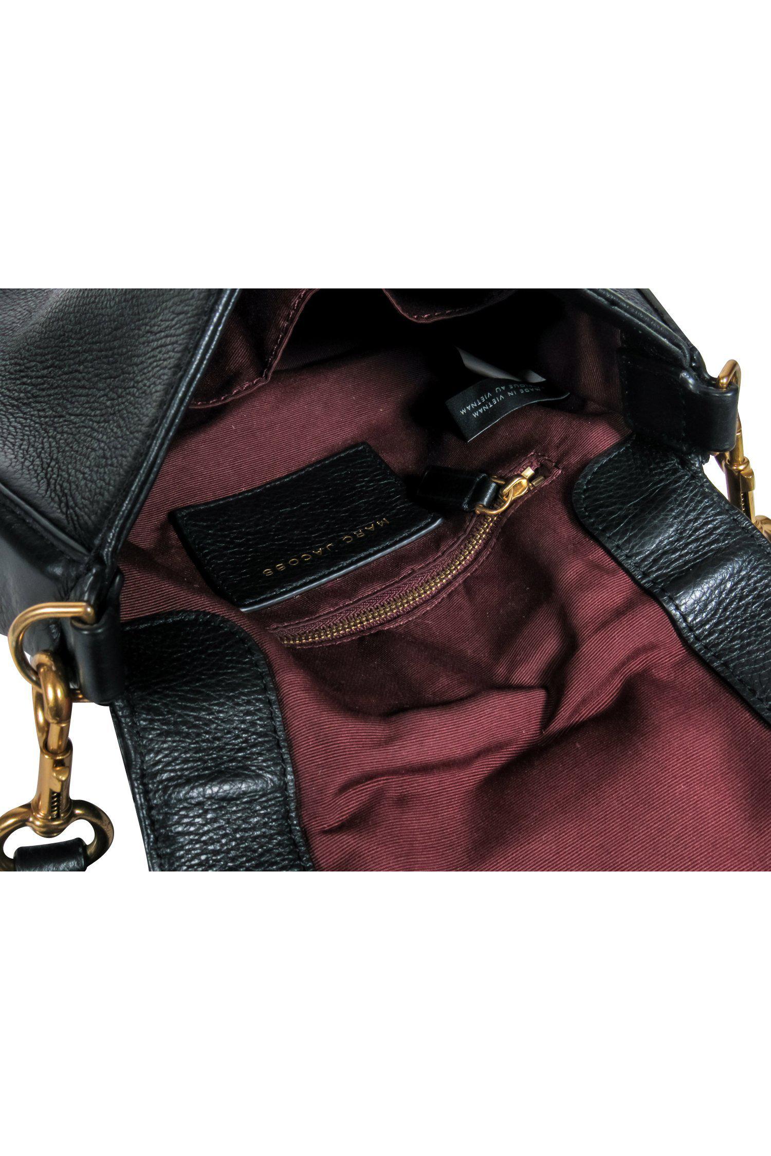 Marc Jacobs' Stunning Black Pebbled Leather Zip - Around Saddle Crossbody Bag