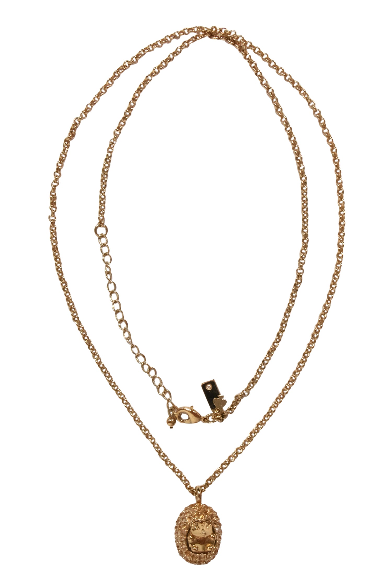 Kate Spade Gold-Toned Gem Hedgehog Pendant Necklace - A Whimsical Jewelry Delight