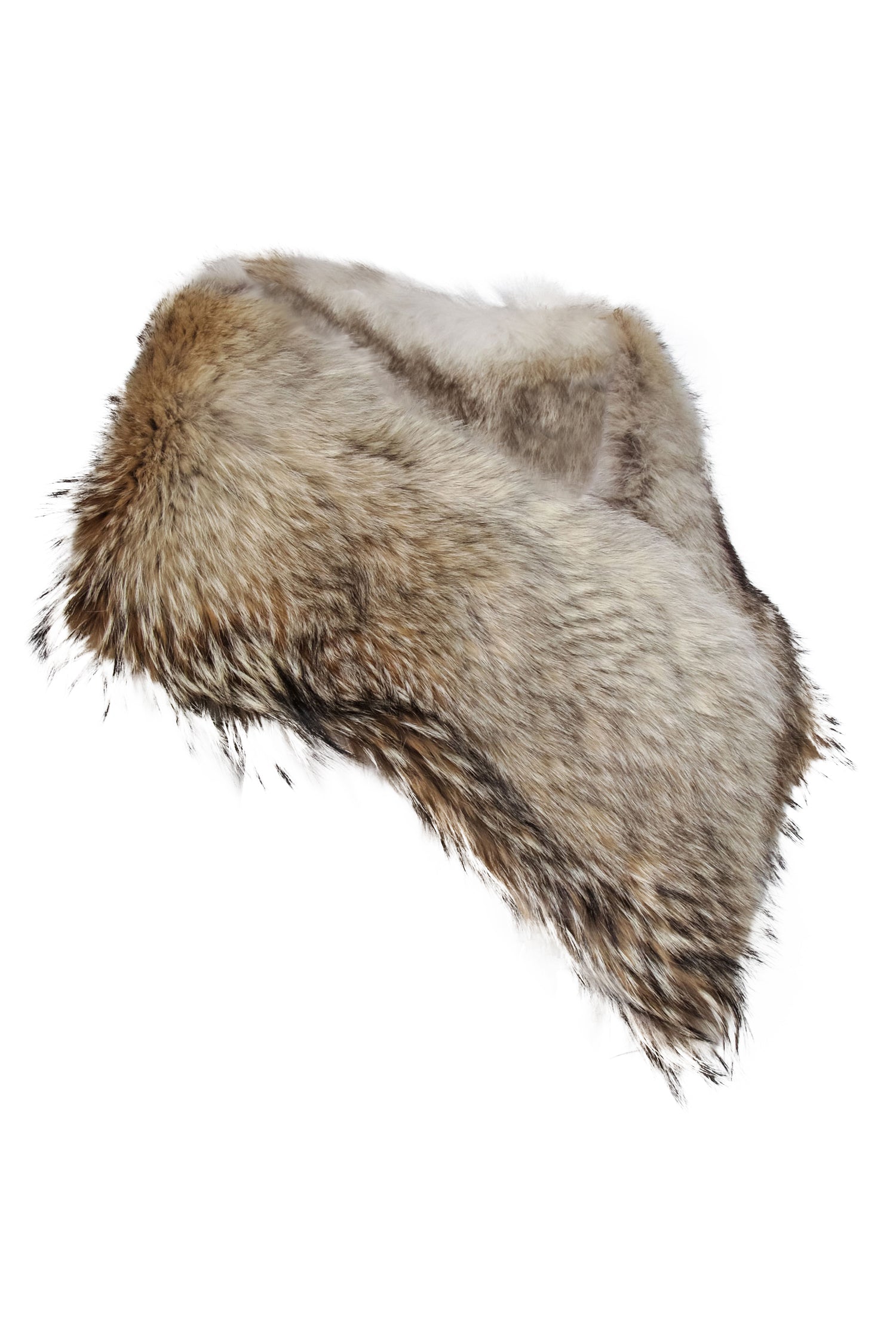 Theory - Exquisite Beige Coyote Fur Tashia Shawl (One Size)