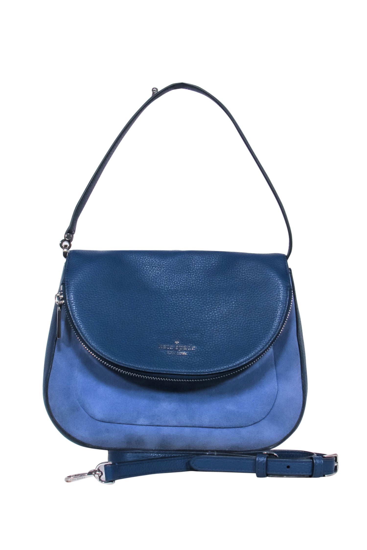 Kate Spade Blue Leather & Suede Fold-Over Crossbody Purse: A Stylish Must-Have