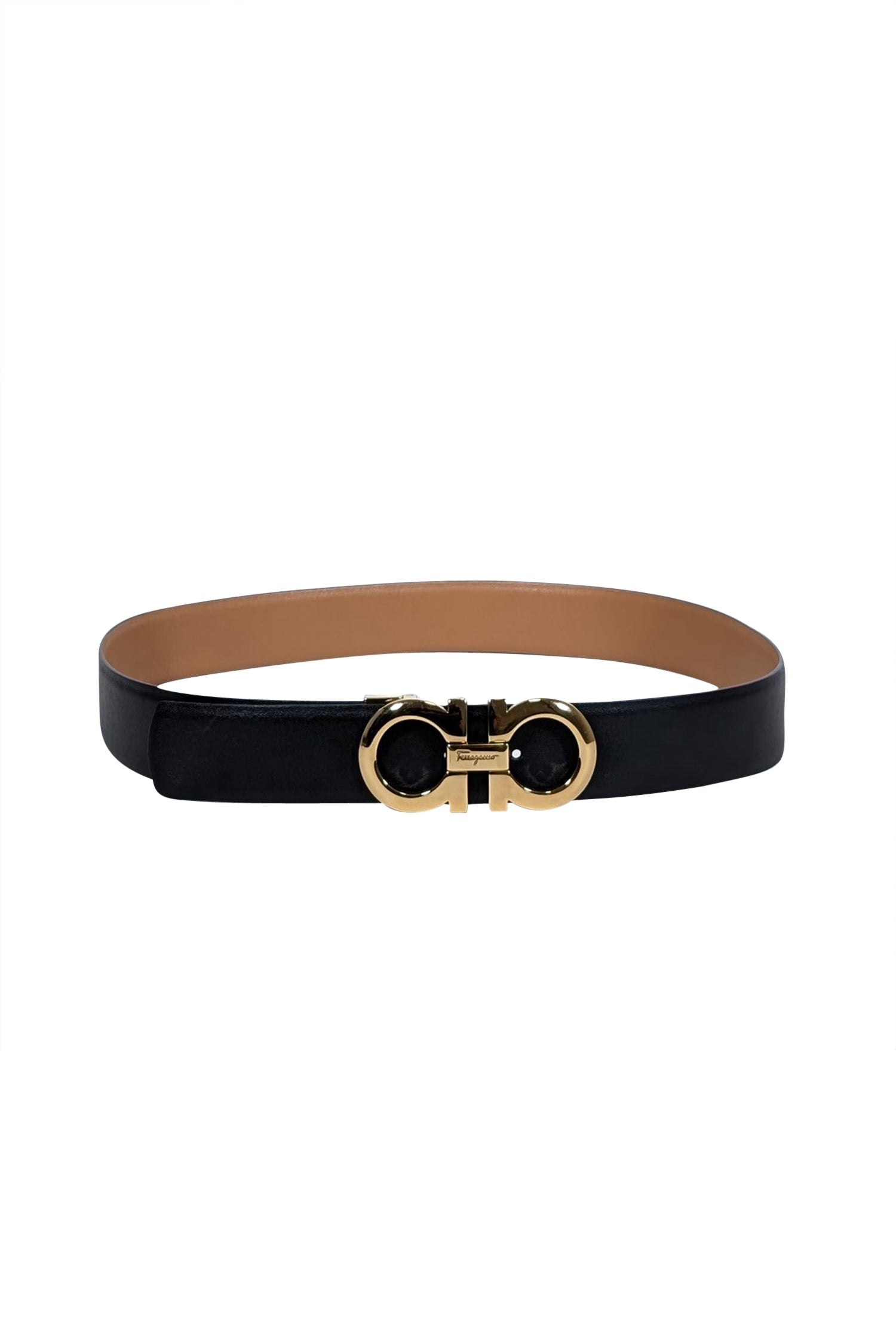 Ferragamo - Stunning Reversible Belt Set in Beige, Tan, Black & Multi (Size M)