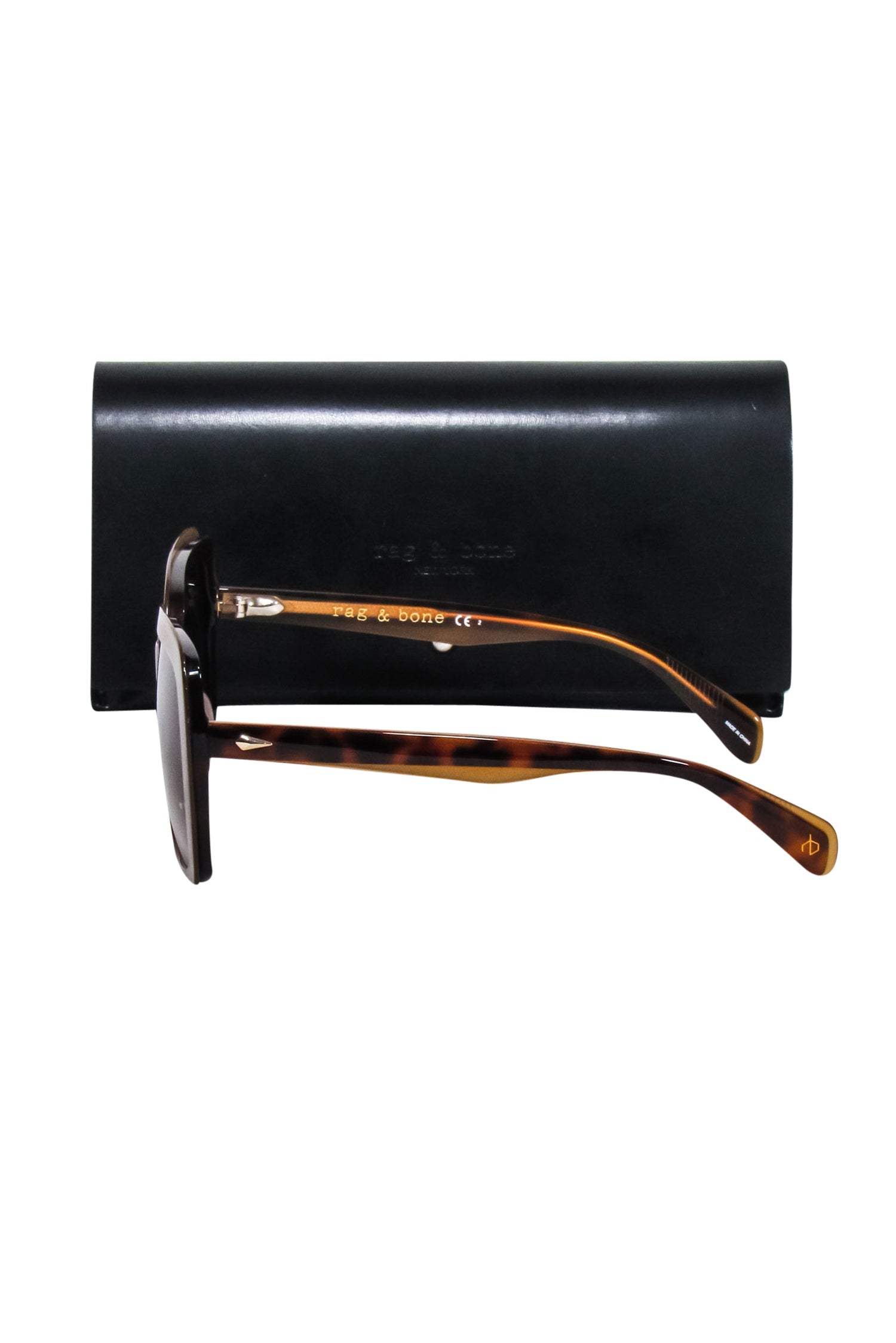 Rag & Bone - Stylish Brown Tortoise Large Rectangle Sunglasses