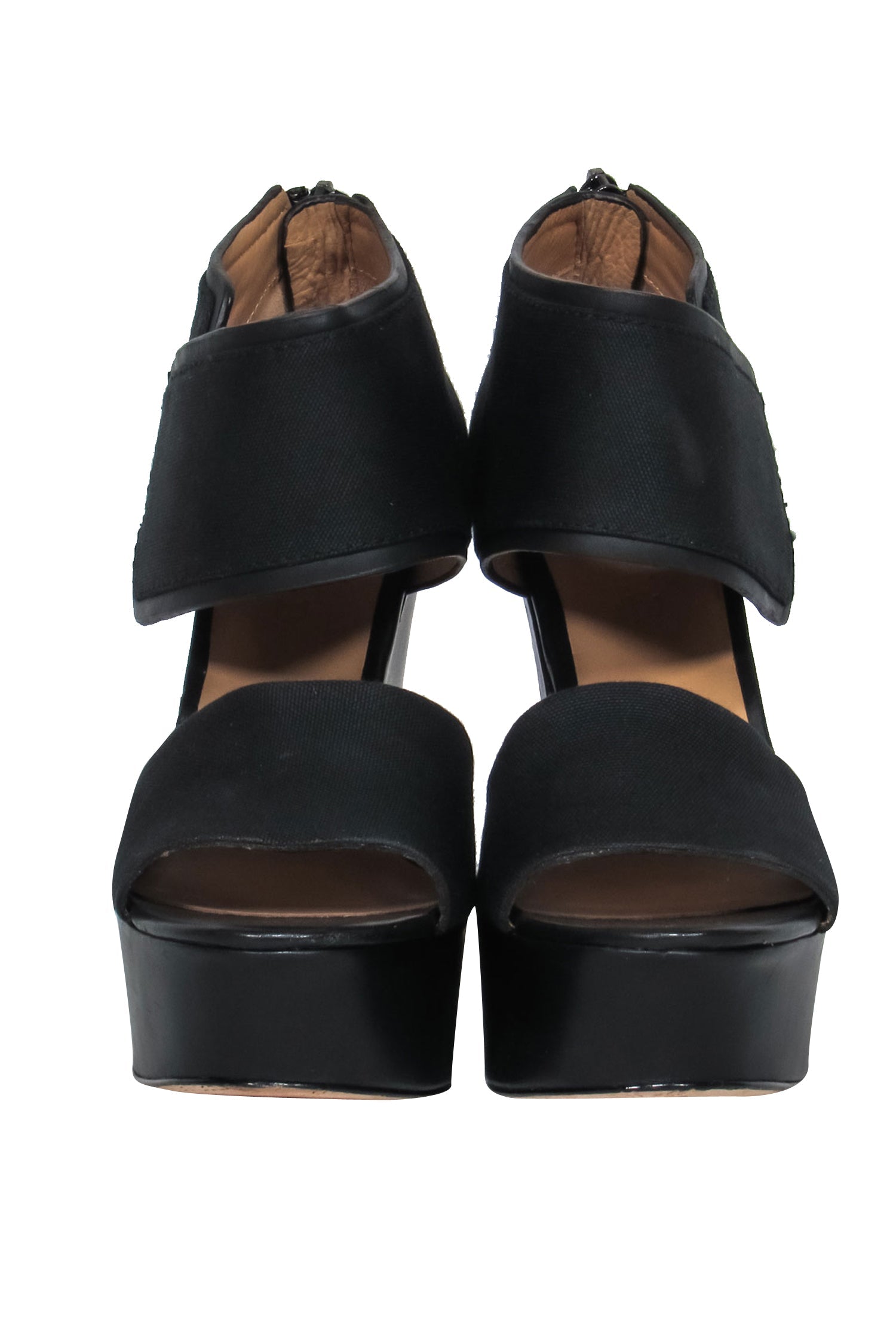 L.A.M.B Black Cutout Wedge Heels - Size 6.5