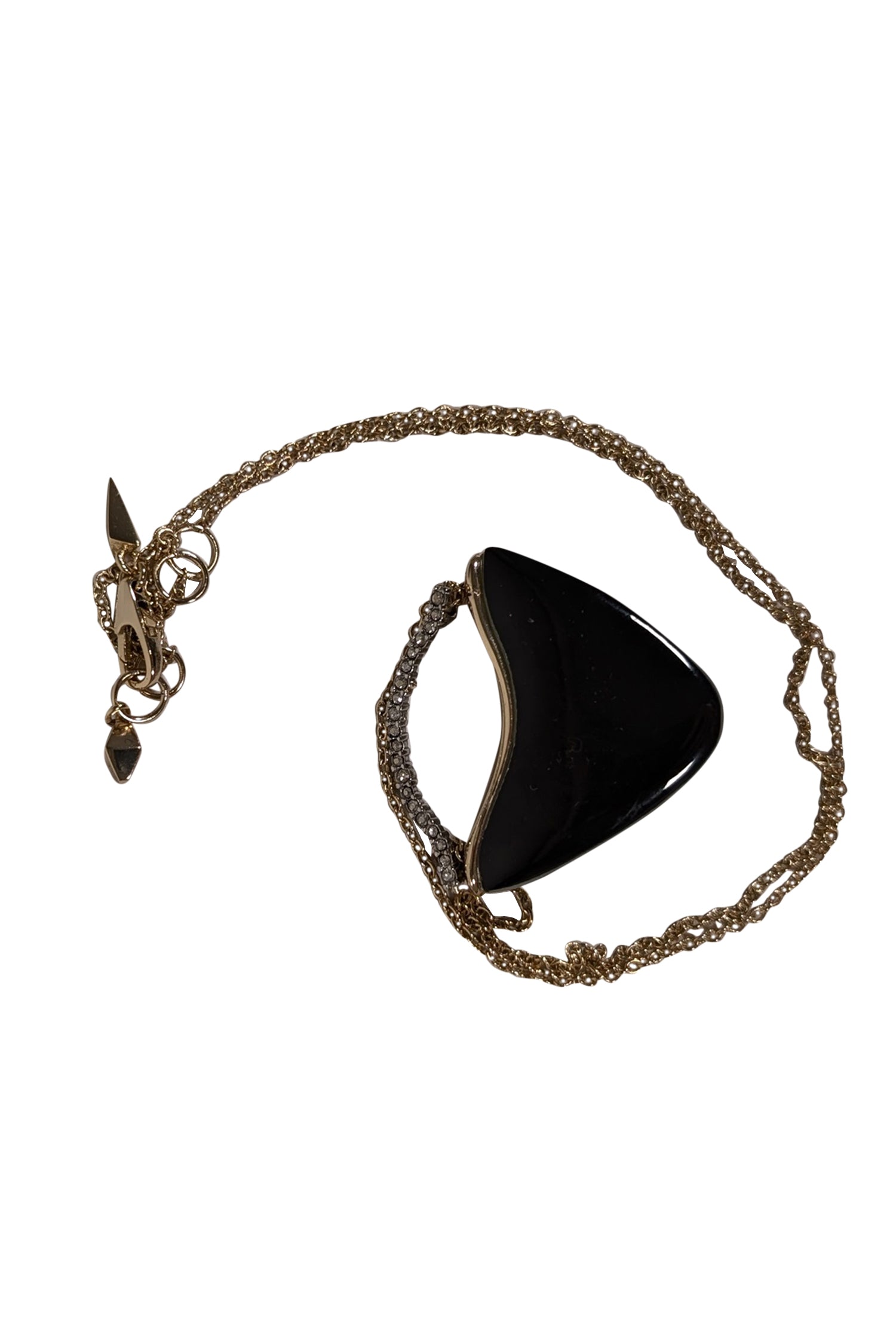 Alexis Bittar's Enchanting Green Lucite Pendant Necklace with Gold Chain