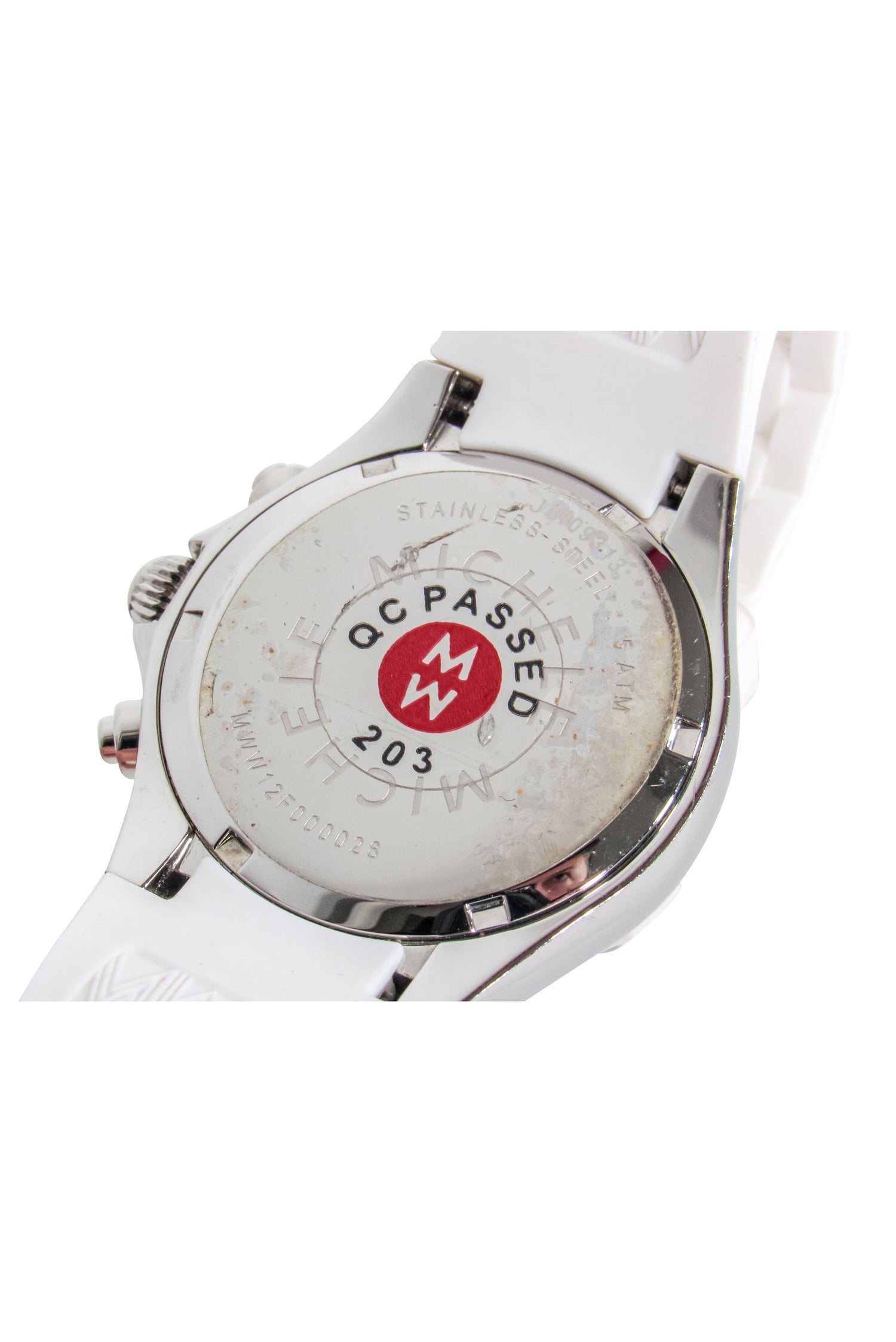 Michele - Stylish White Silicone Band Stainless Steel Watch