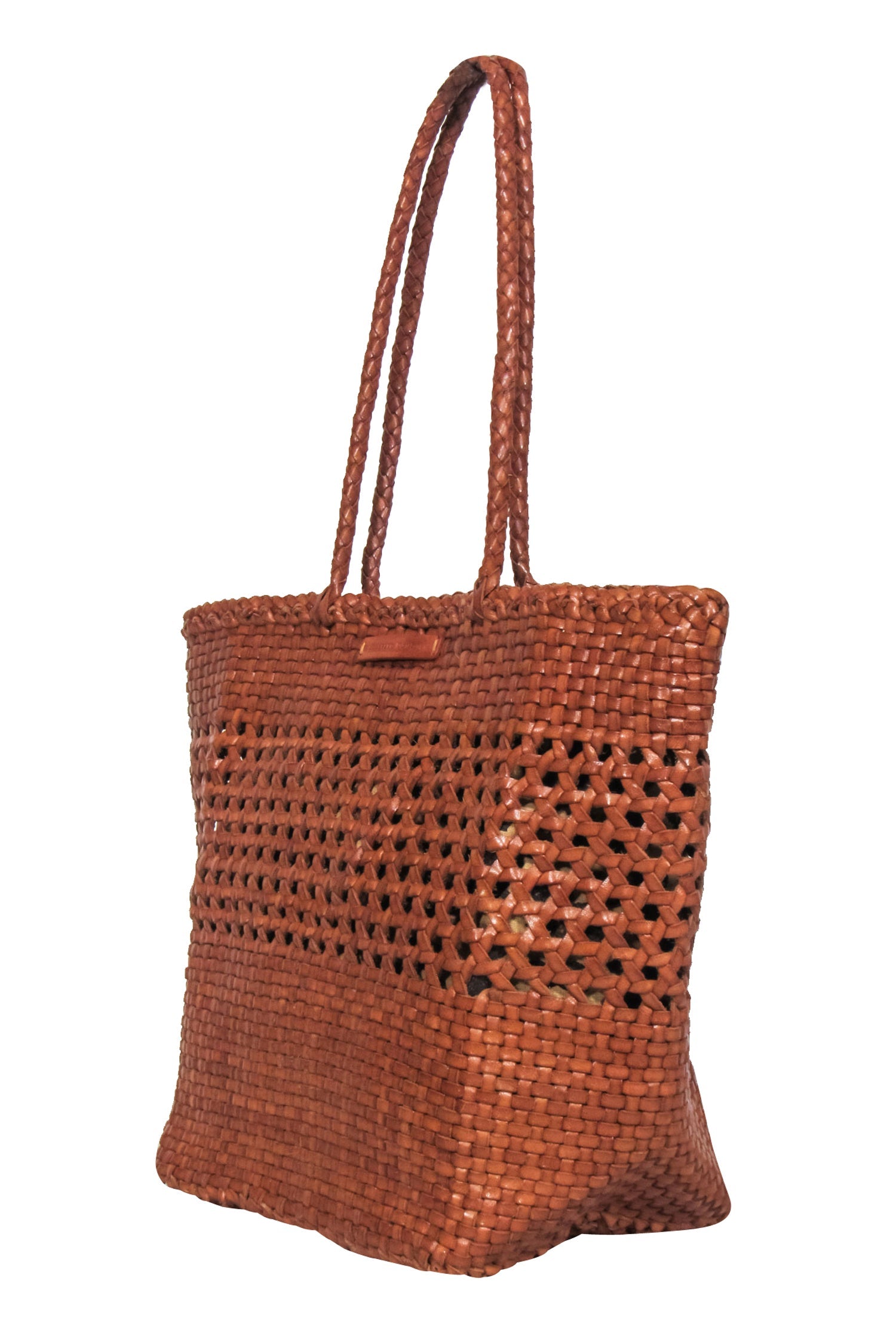 Loeffler Randall - Stunning Tan Woven Maya Handbag with Playful Leopard Tie