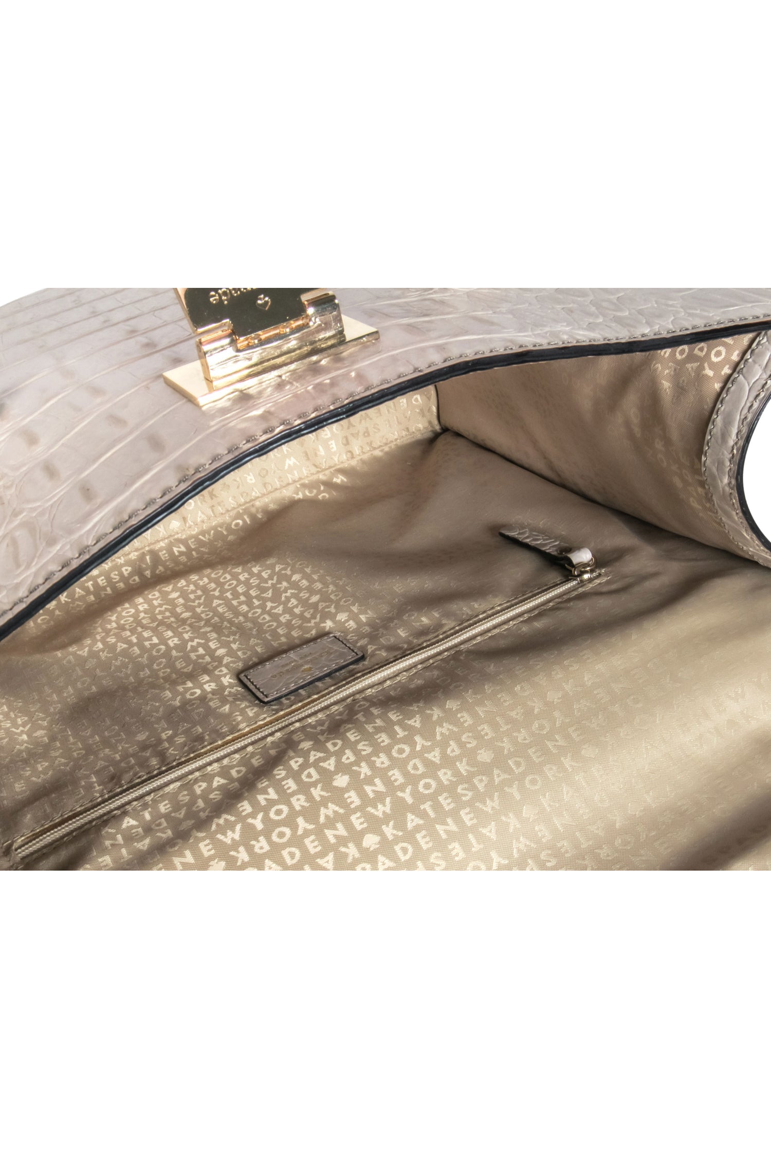 Kate Spade Cream Croc-Embossed Leather Structured Satchel - A Must-Have for Work Travels