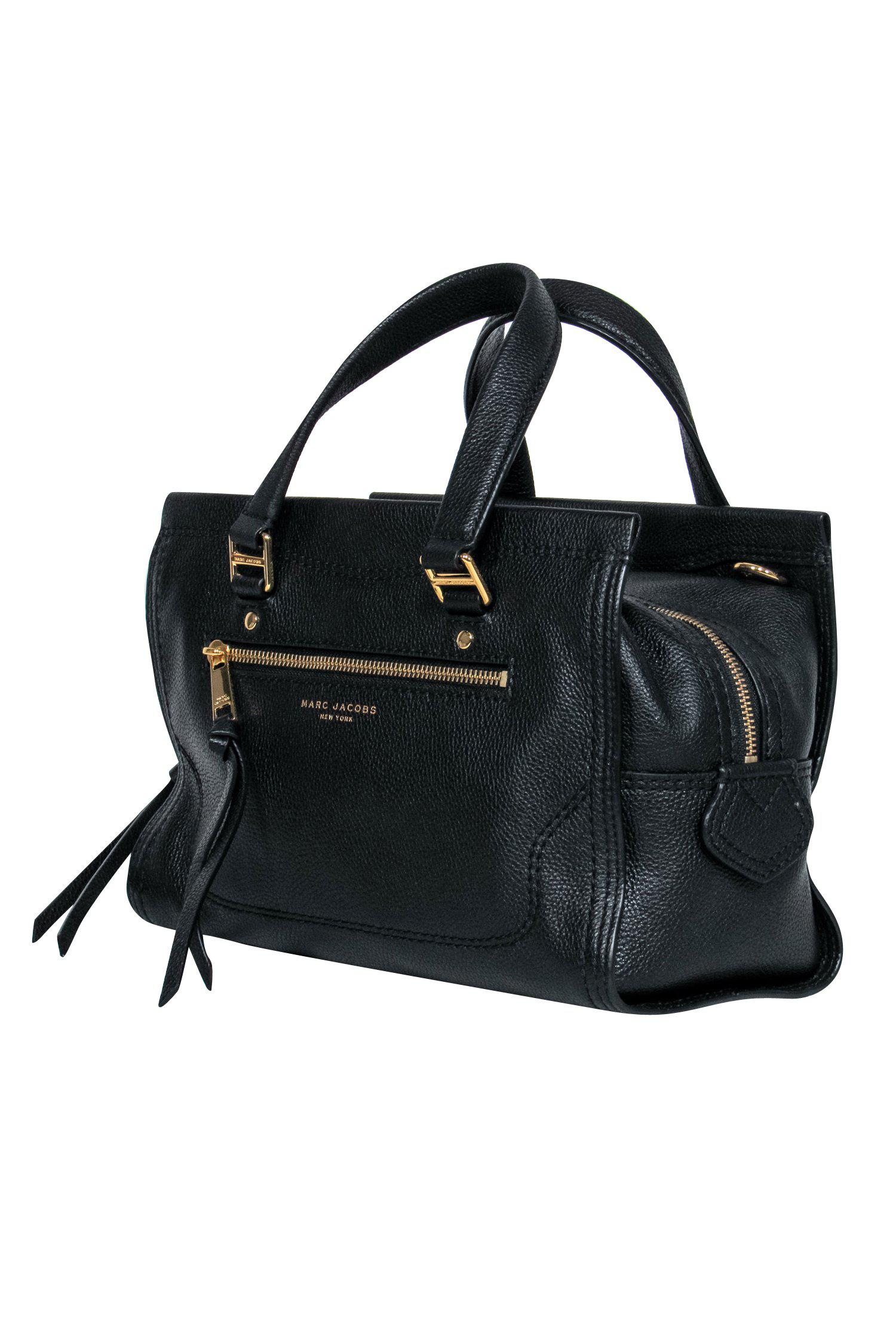 Marc Jacobs Black Pebbled Leather Chic Handbag